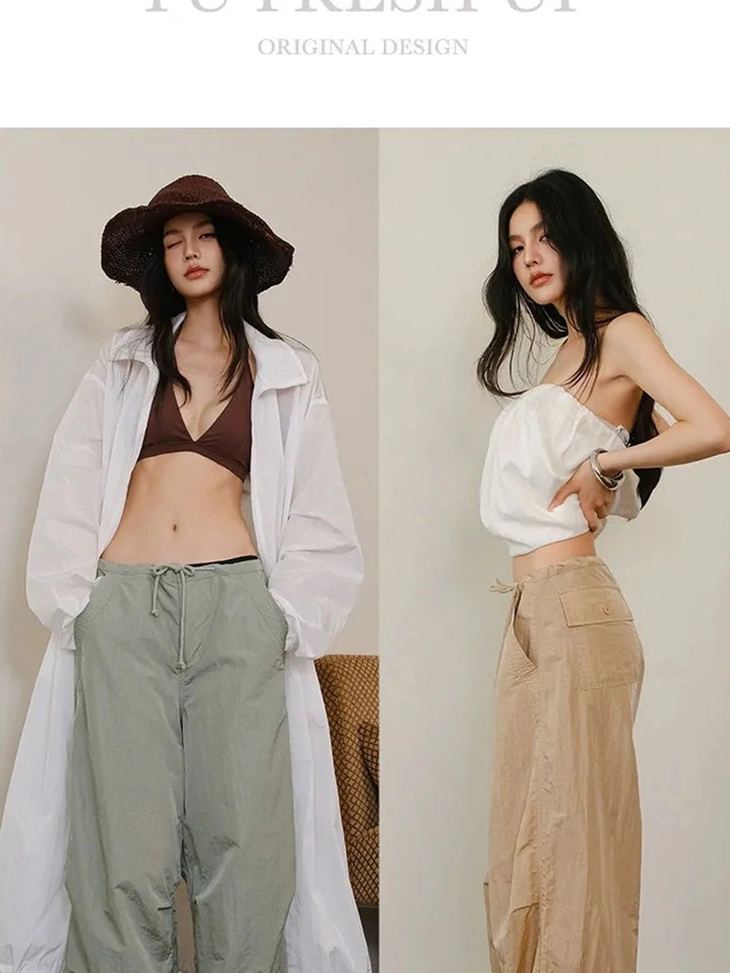 Cool Touch Wrinkle Textured Nylon Cargo Trousers