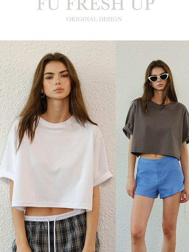 FU FRESH UP Cooling Drop Shoulder Cropped Women&