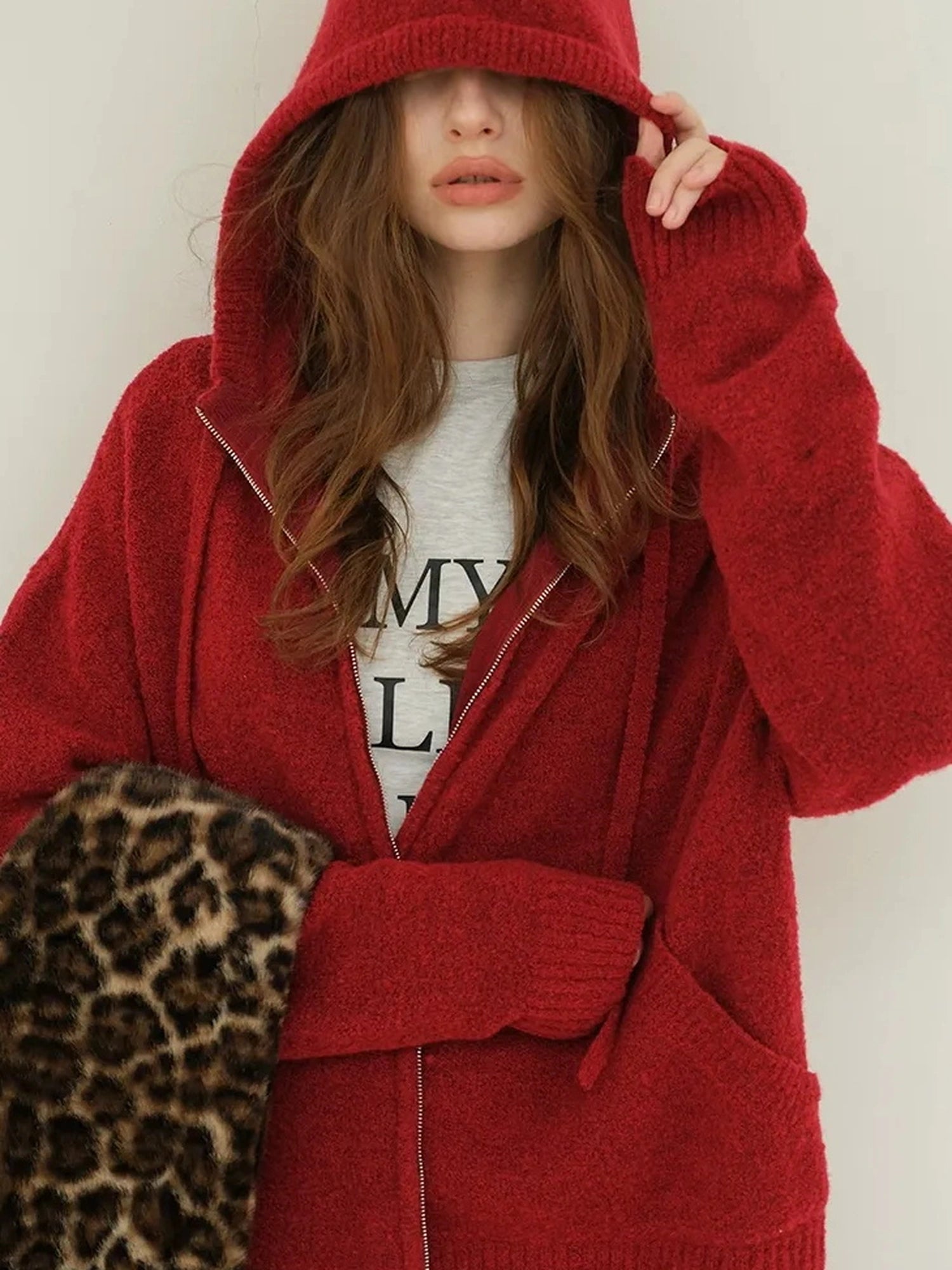 FU FRESH UP Cozy Wool Blend Knit Hoodie Jogger Set