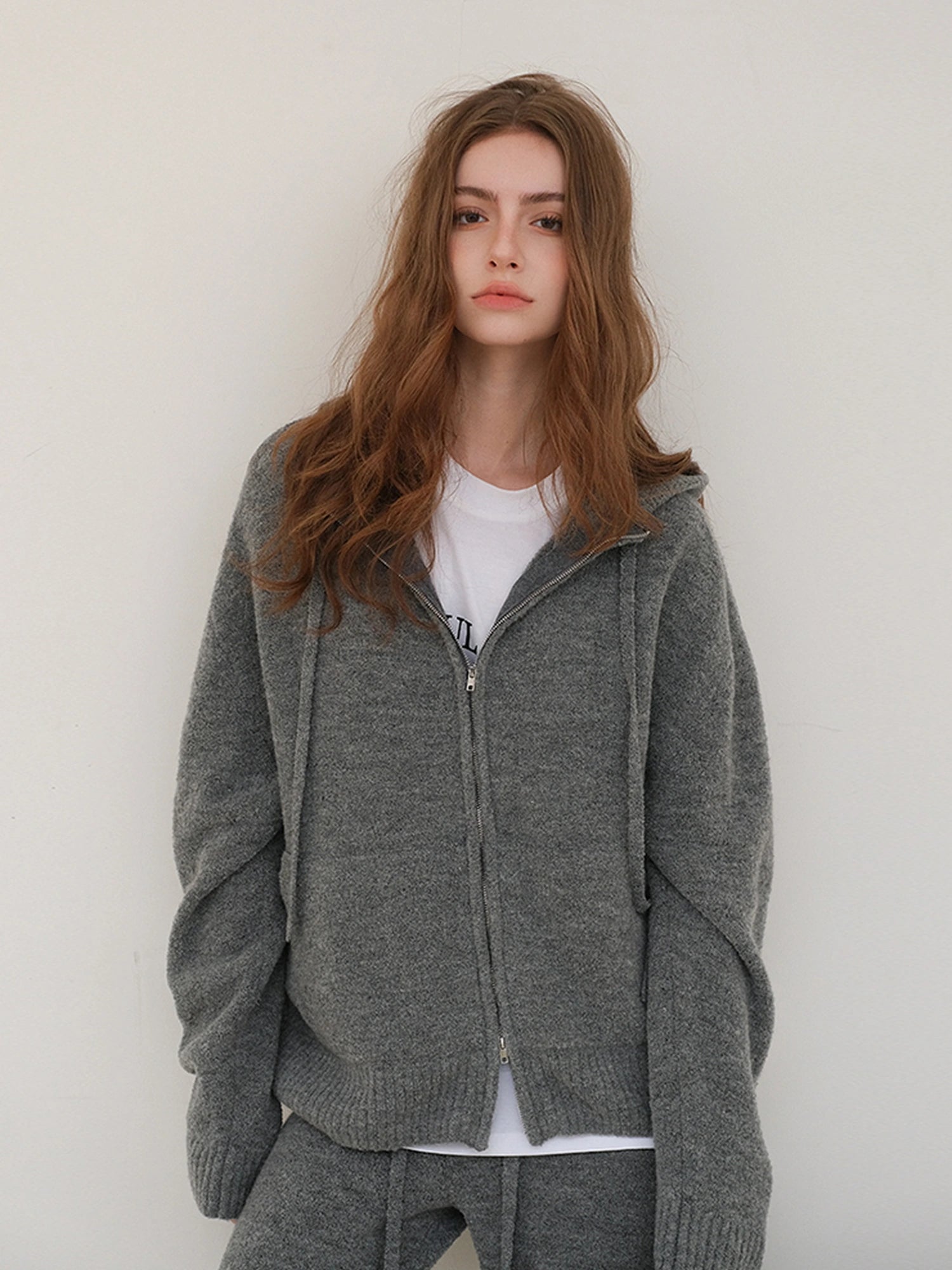 FU FRESH UP Cozy Wool Blend Knit Hoodie Jogger Set