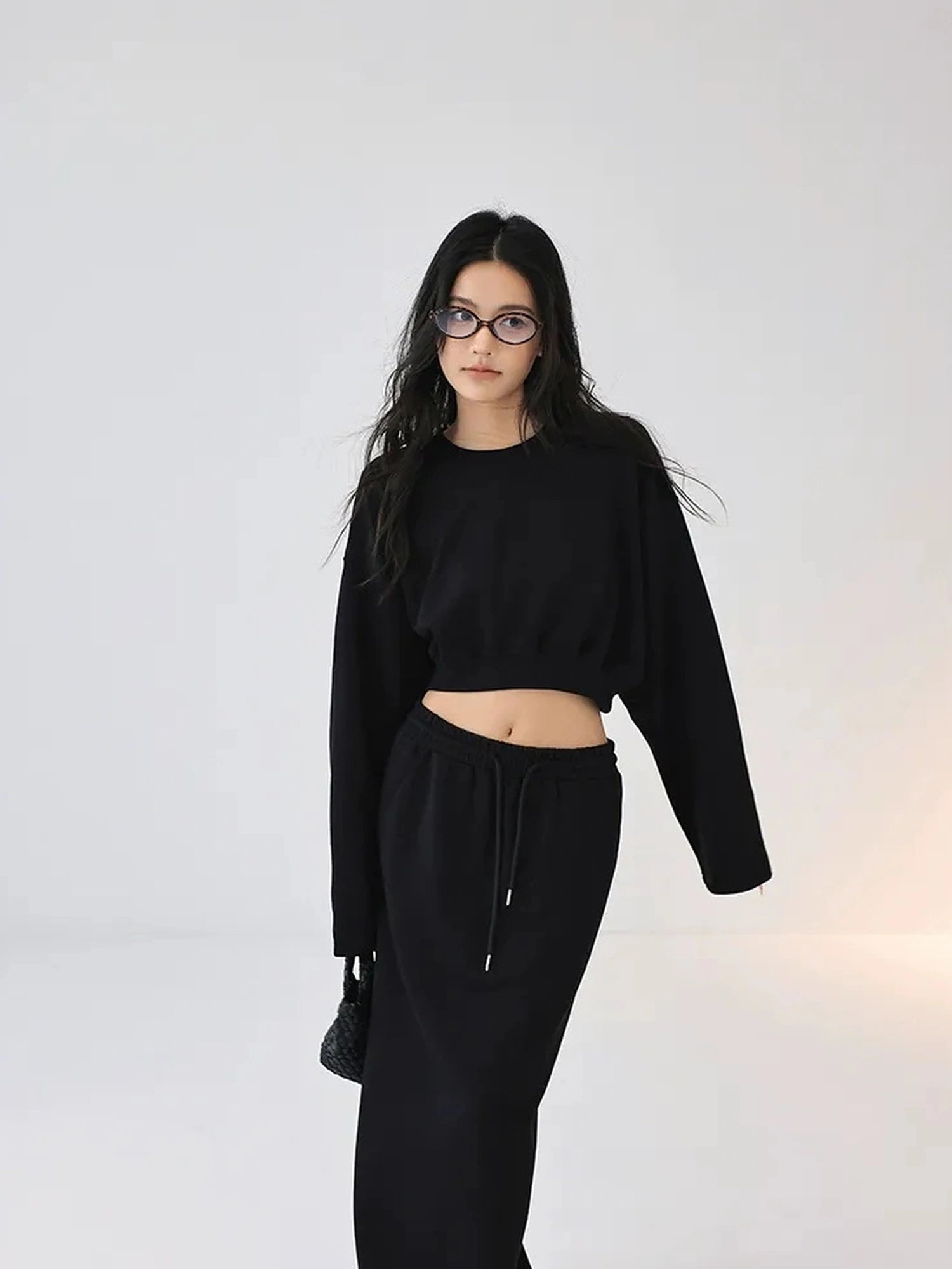 FU FRESH UP Crop Hoodie High Waist Skirt Set