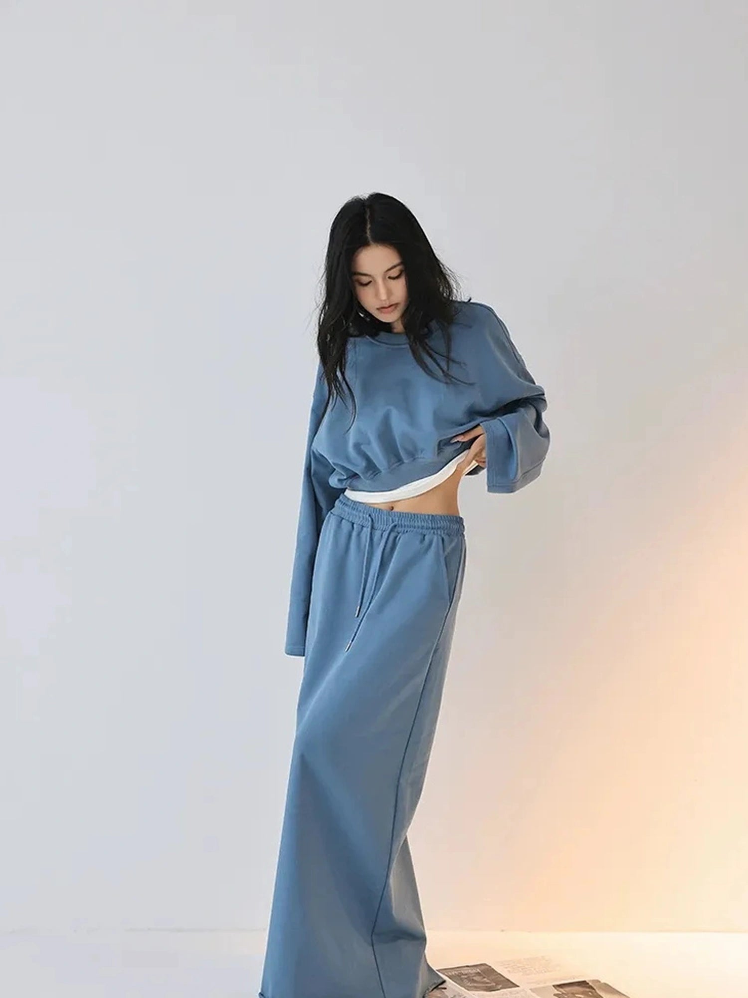 FU FRESH UP Crop Hoodie High Waist Skirt Set