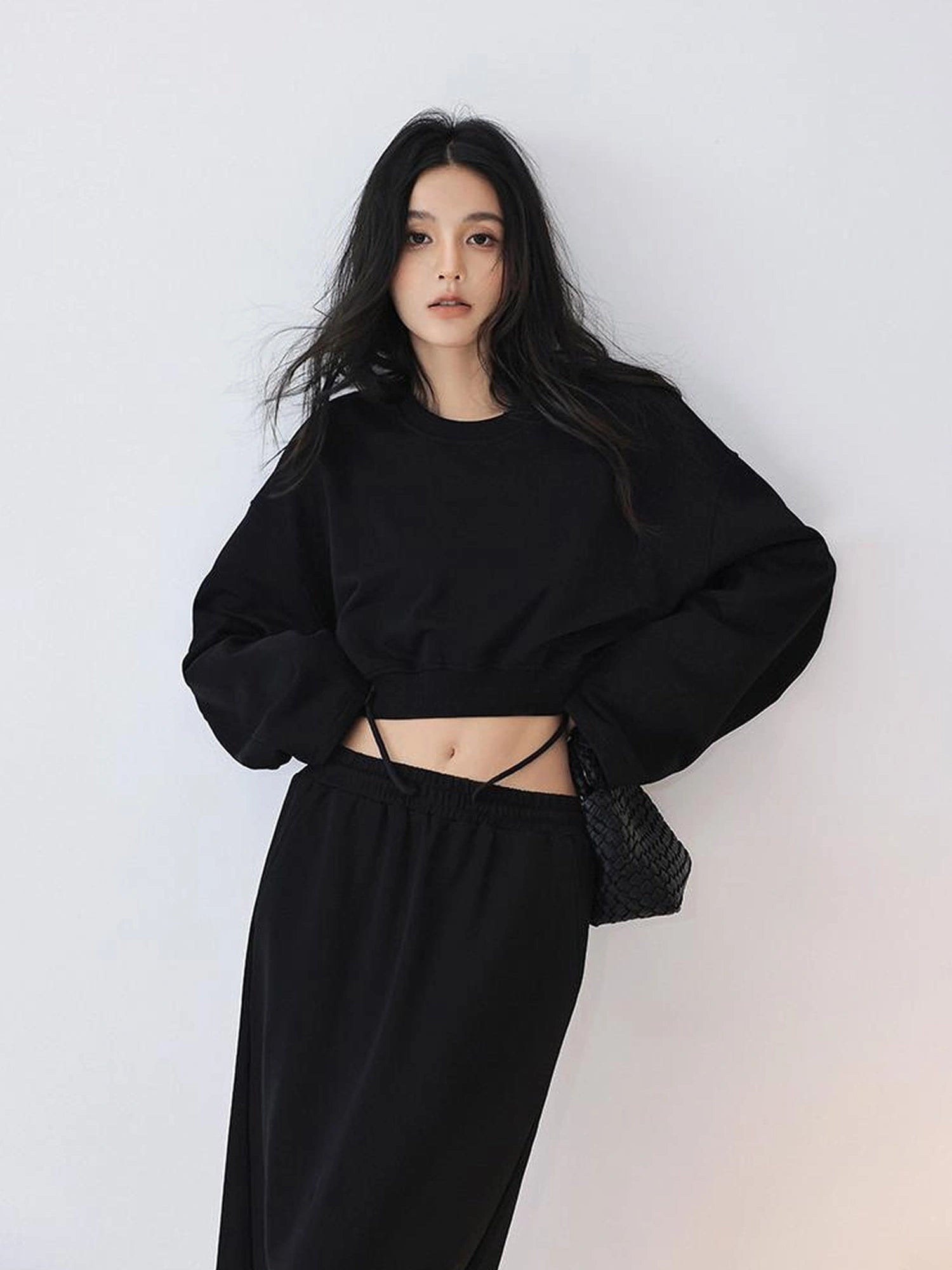 FU FRESH UP Crop Hoodie High Waist Skirt Set