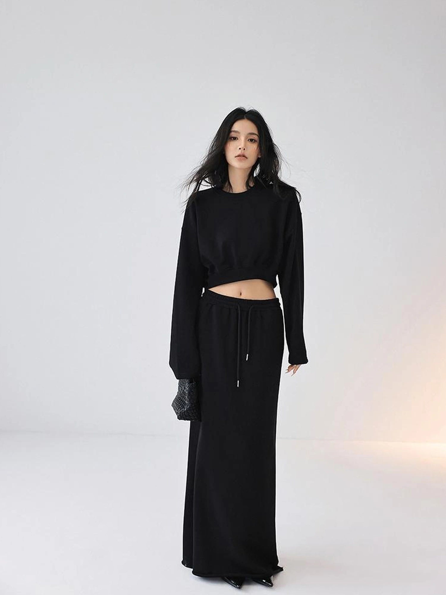 FU FRESH UP Crop Hoodie High Waist Skirt Set