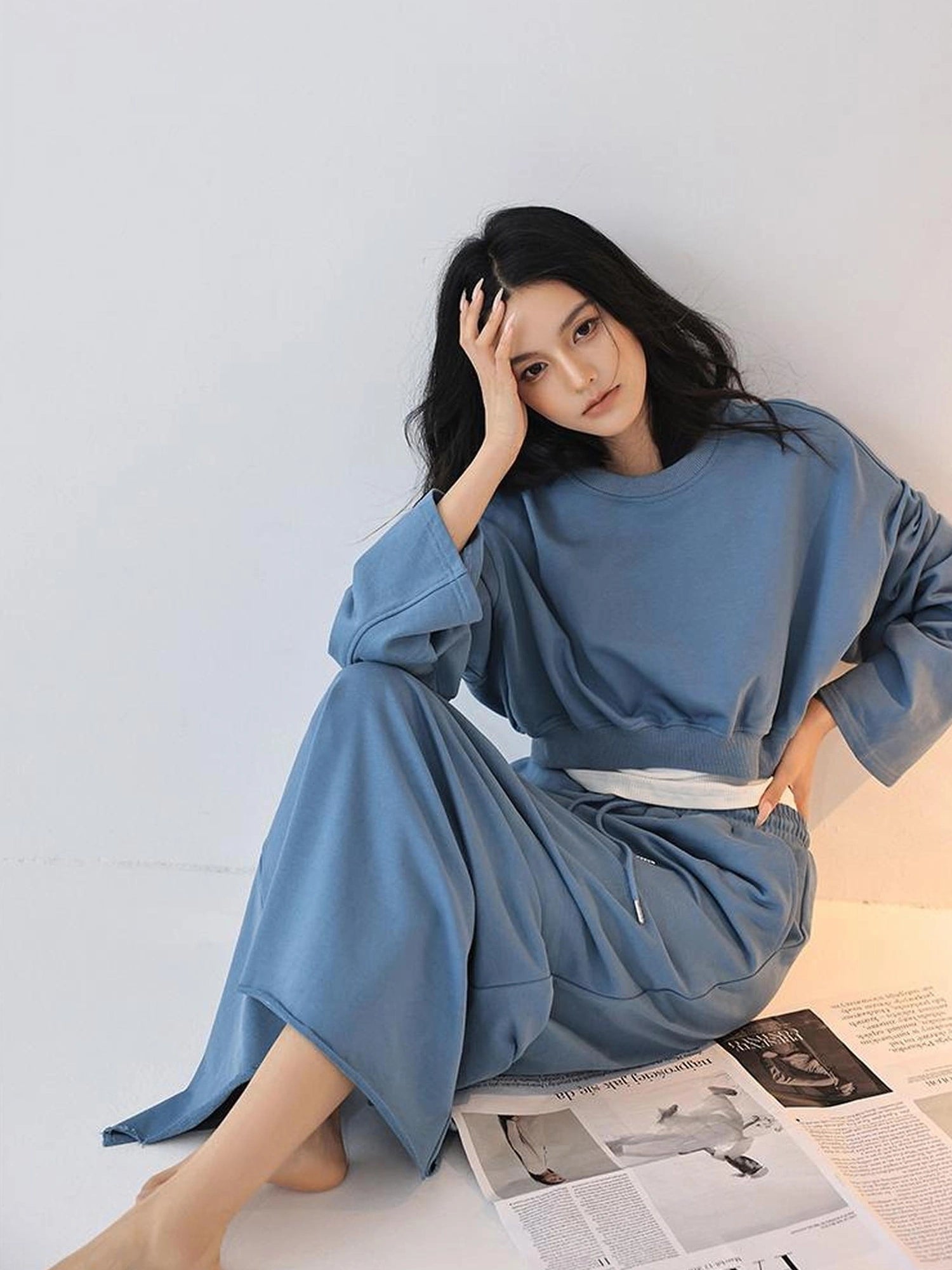 FU FRESH UP Crop Hoodie High Waist Skirt Set