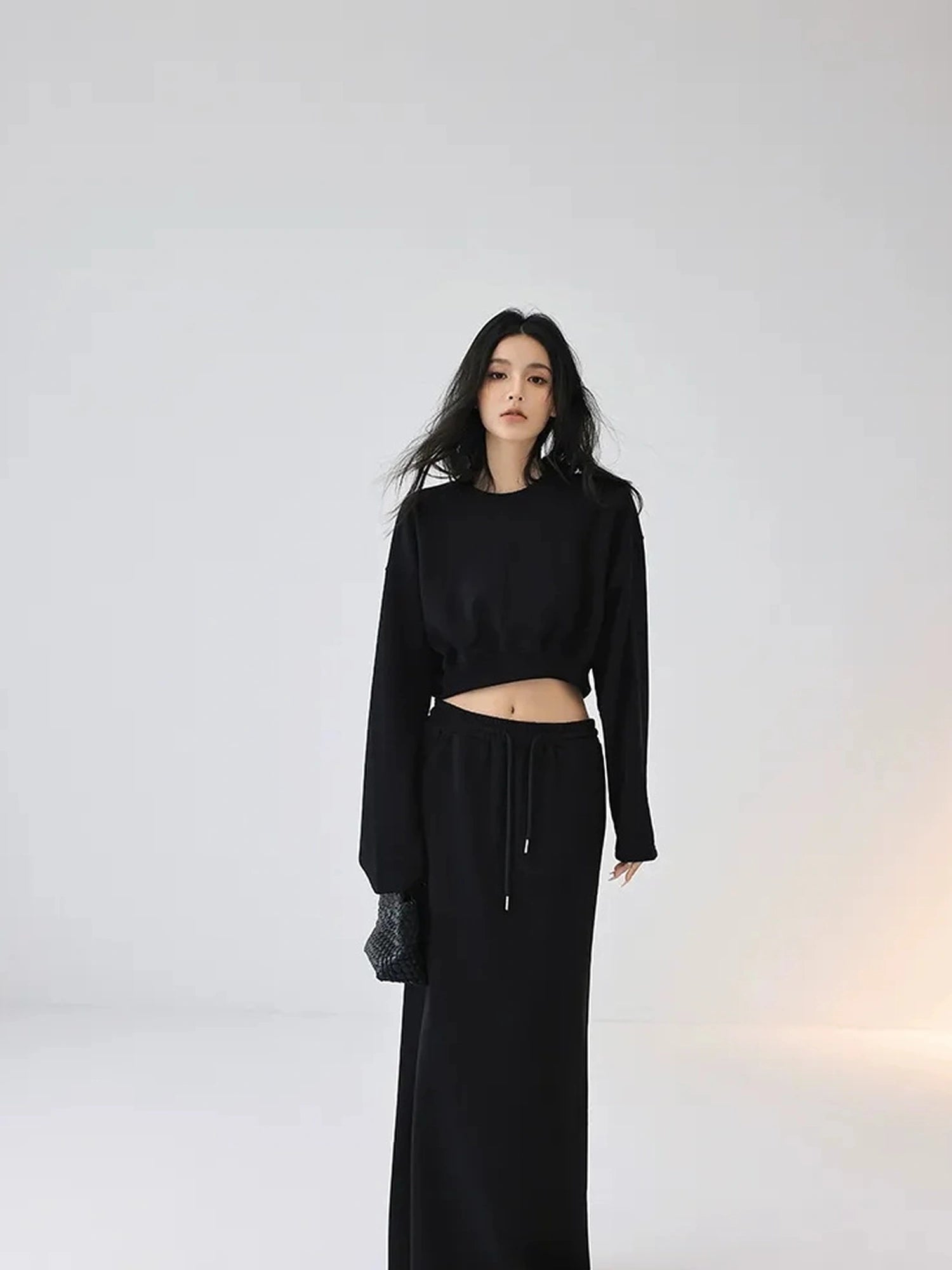 FU FRESH UP Crop Hoodie High Waist Skirt Set