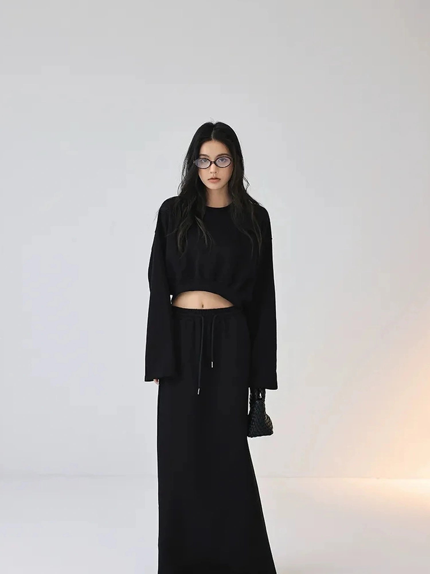 FU FRESH UP Crop Hoodie High Waist Skirt Set