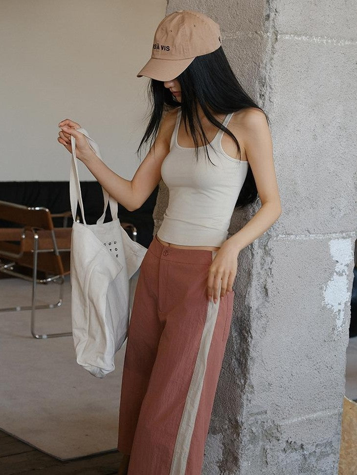 FU FRESH UP Cropped Drawstring Straight Leg Women&