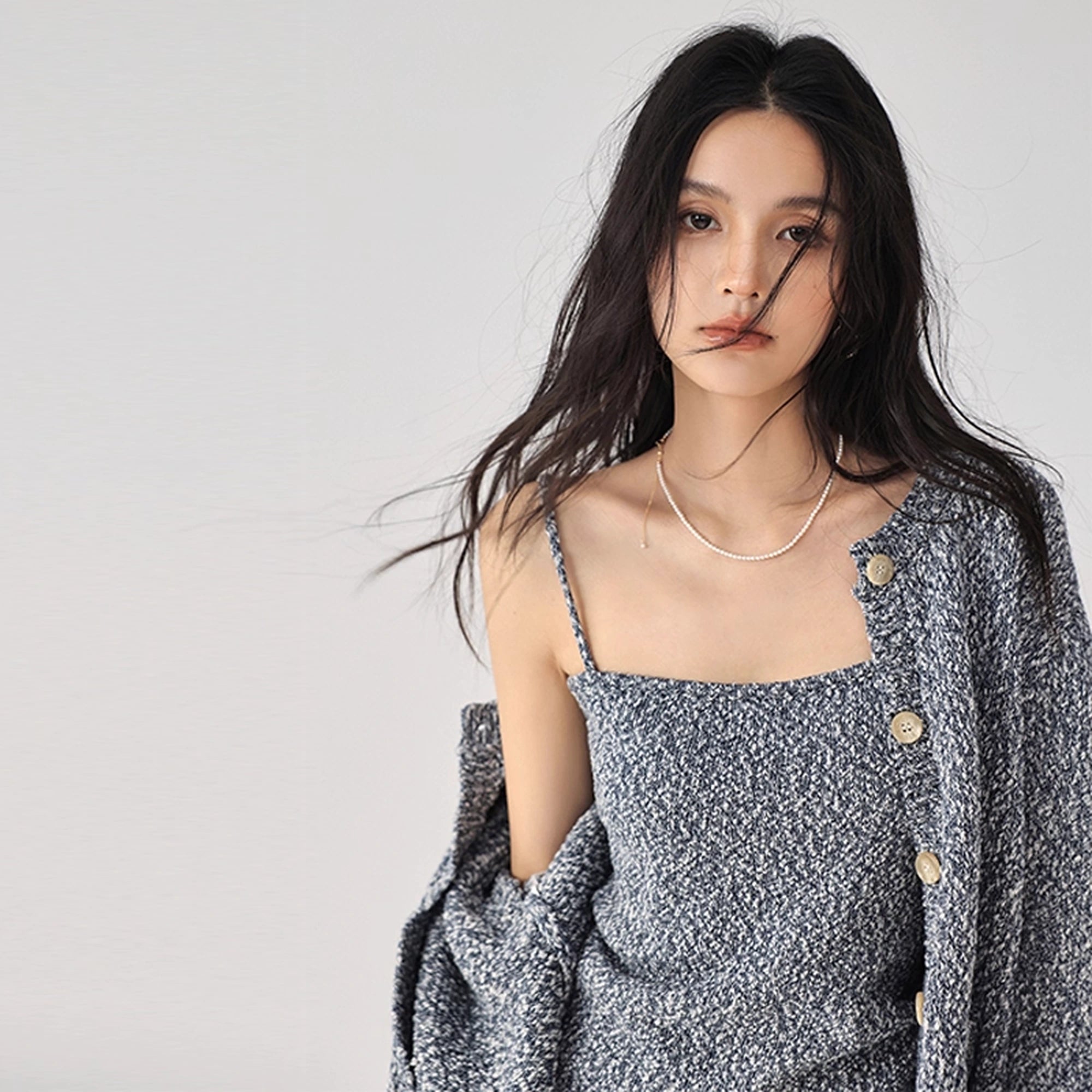 FU_FRESH_UP_Cropped_Knit_Cardigan_V-neck_T-shirt_Long_Sleeve_Camisole_Set_MISSTT
