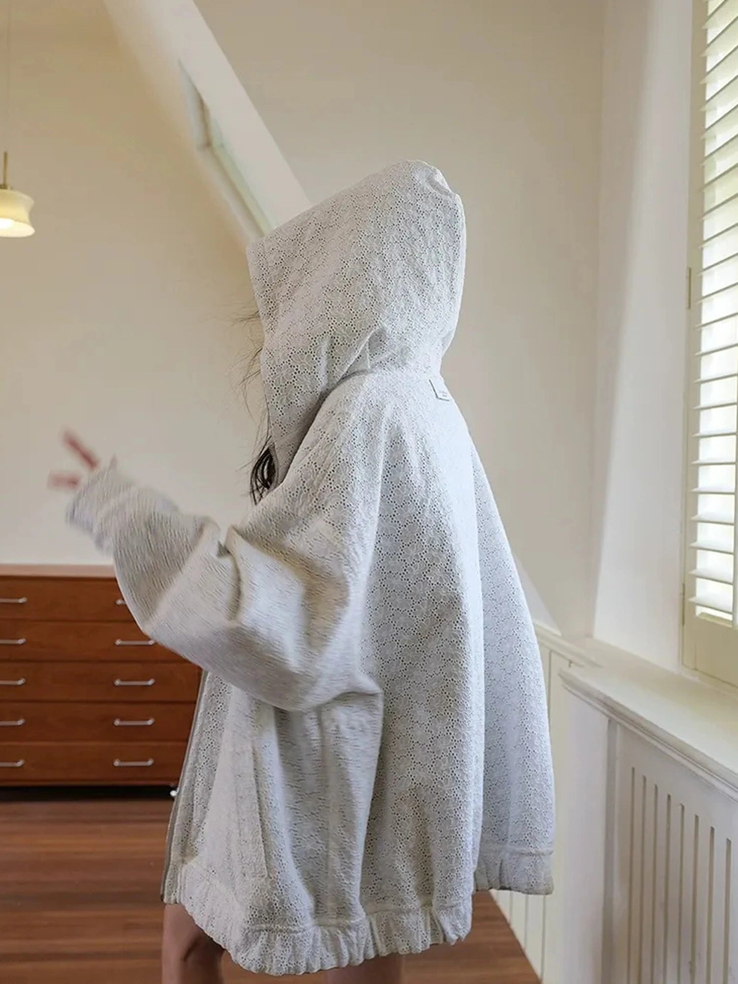 FU FRESH UP Double Faced Hooded Zip Up Sweatshirt