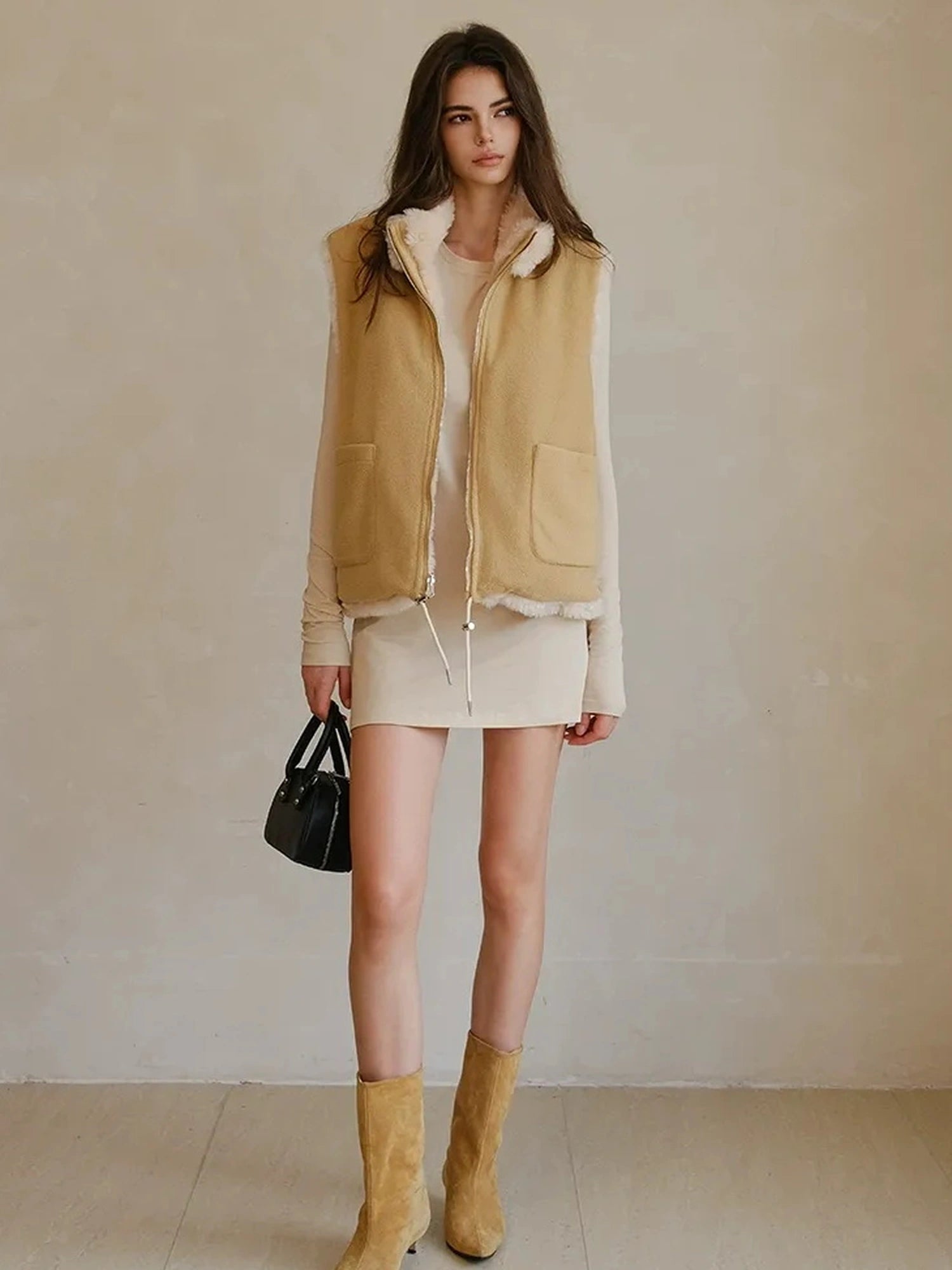 FU FRESH UP Double Sided Shearling Vest