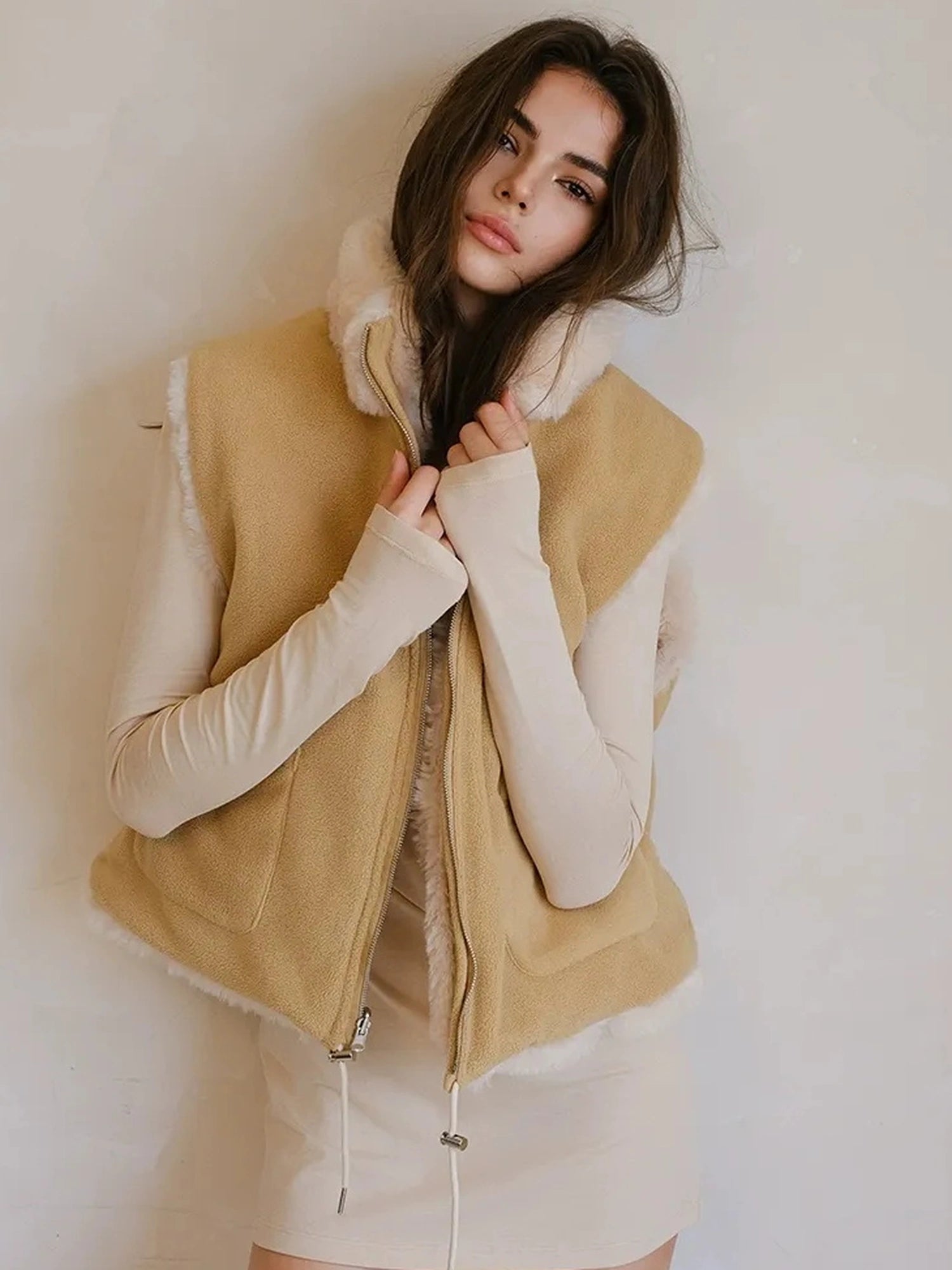 FU FRESH UP Double Sided Shearling Vest