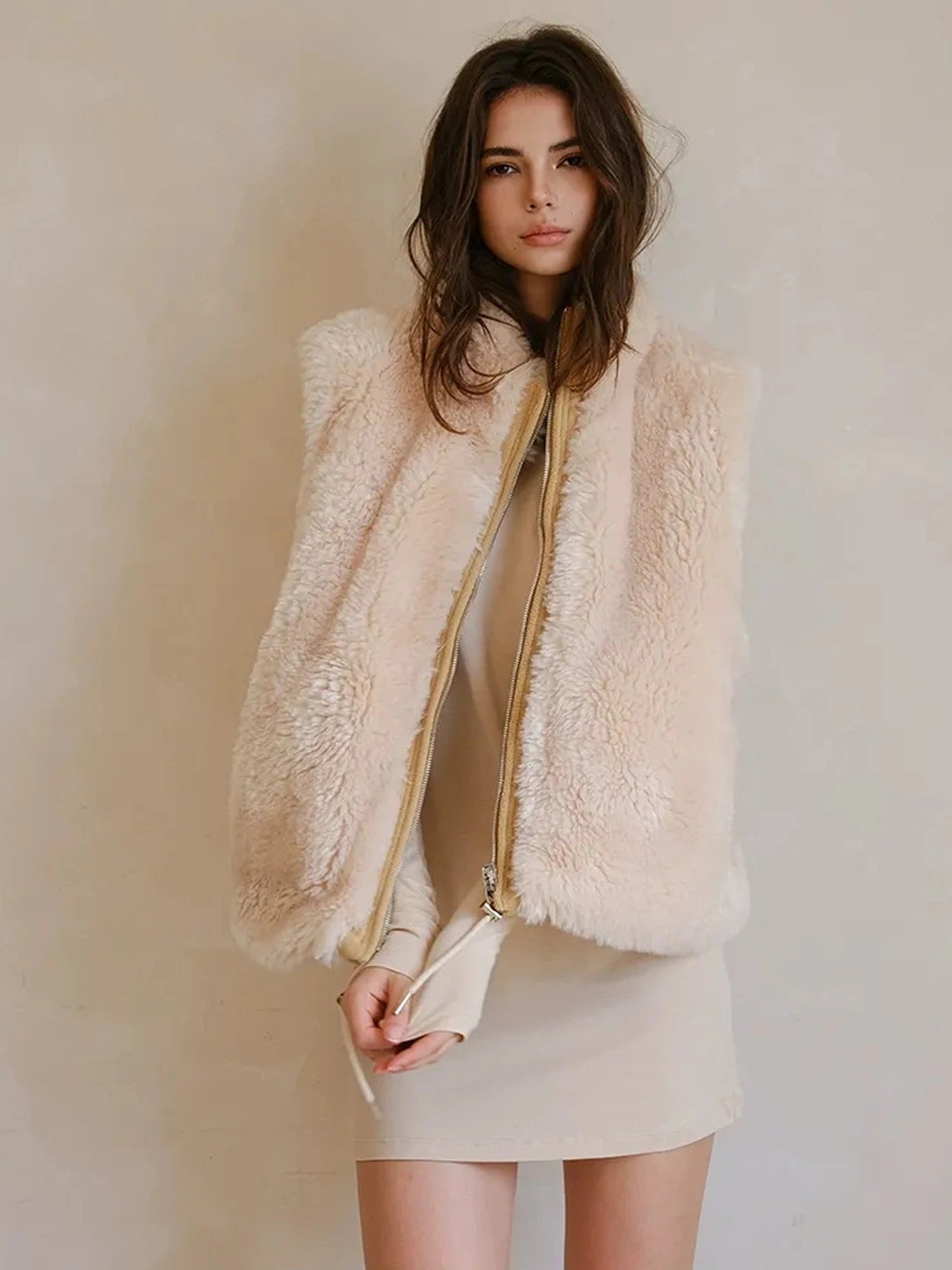 FU FRESH UP Double Sided Shearling Vest