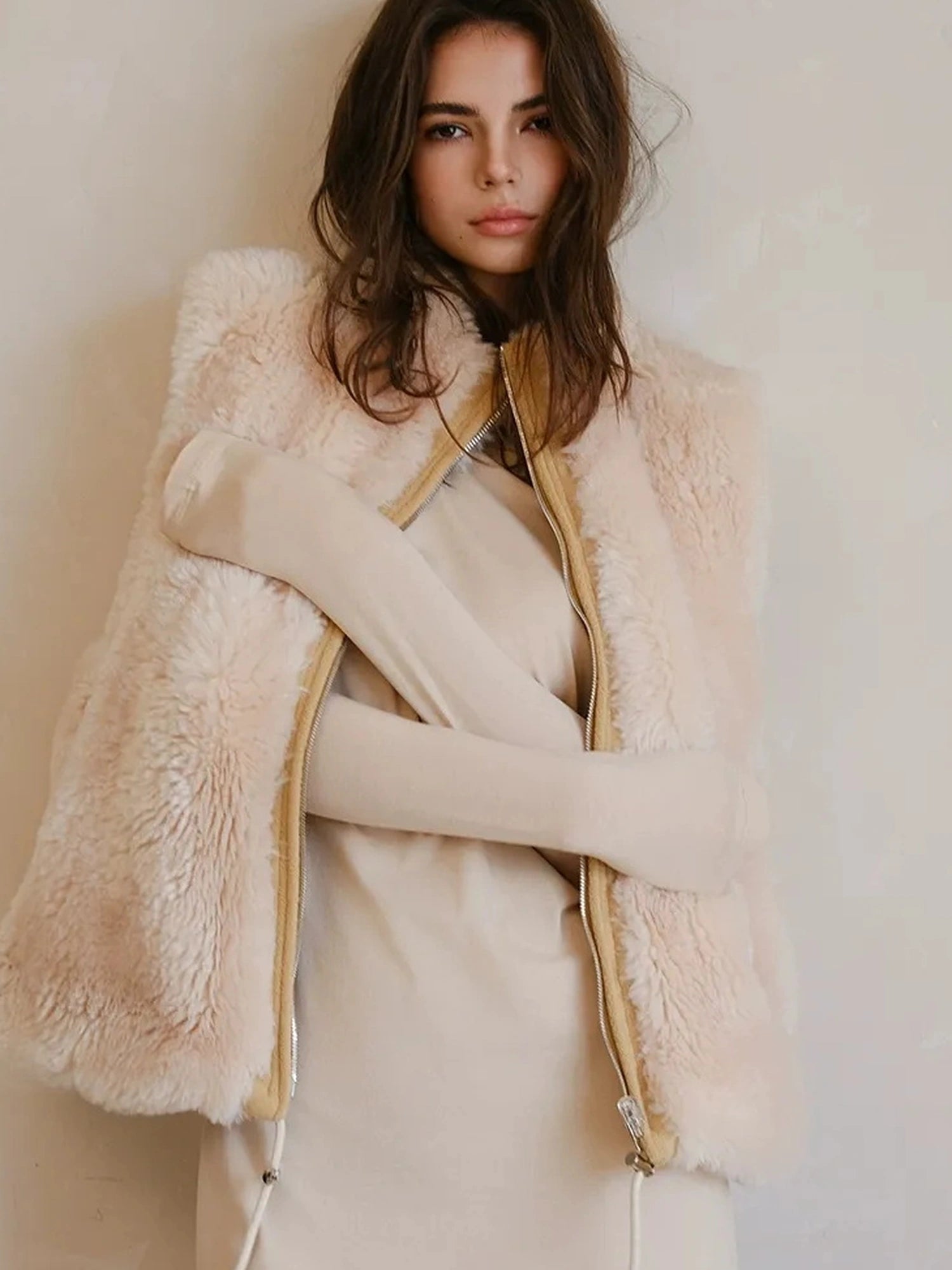FU FRESH UP Double Sided Shearling Vest