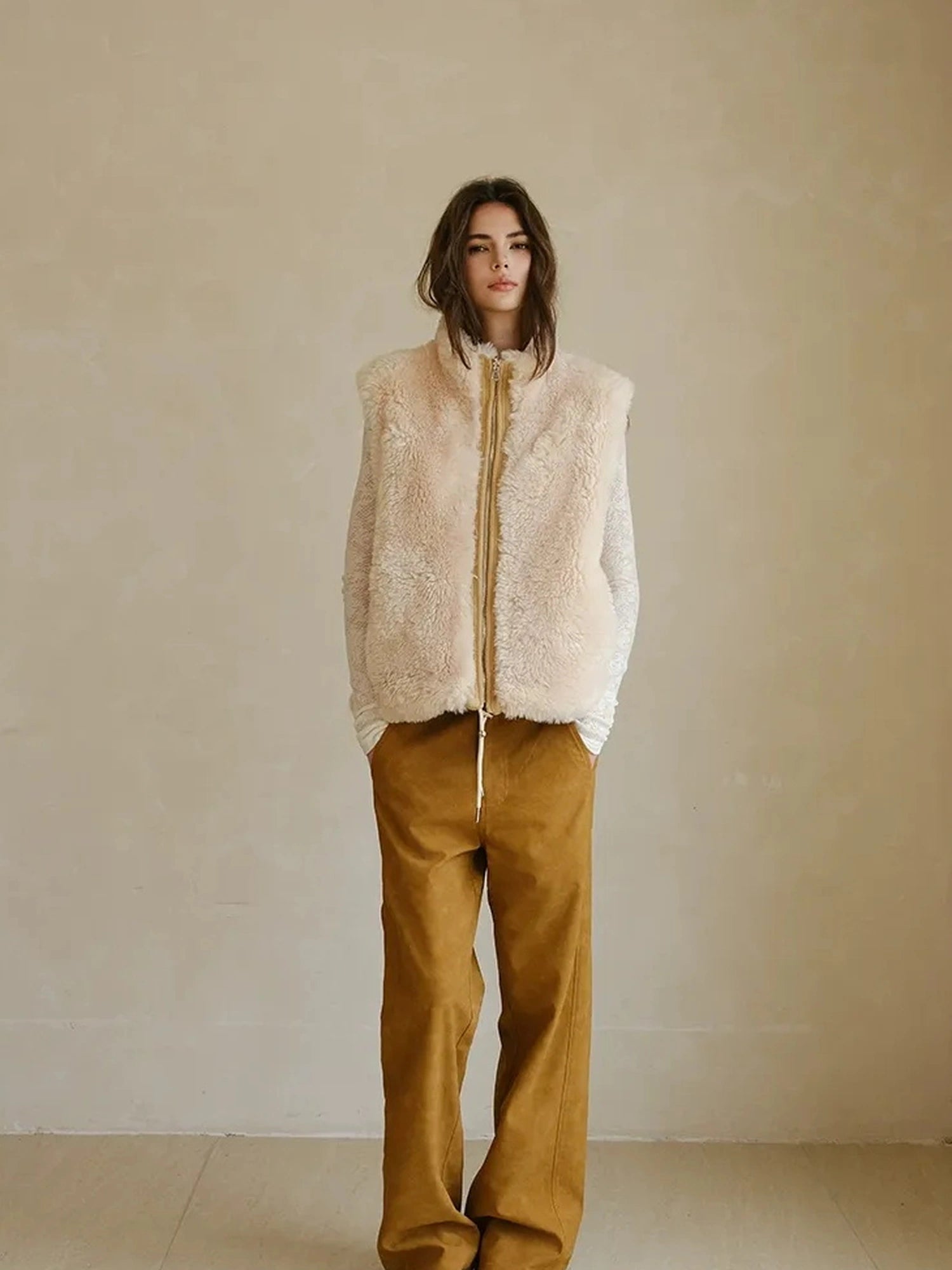FU FRESH UP Double Sided Shearling Vest