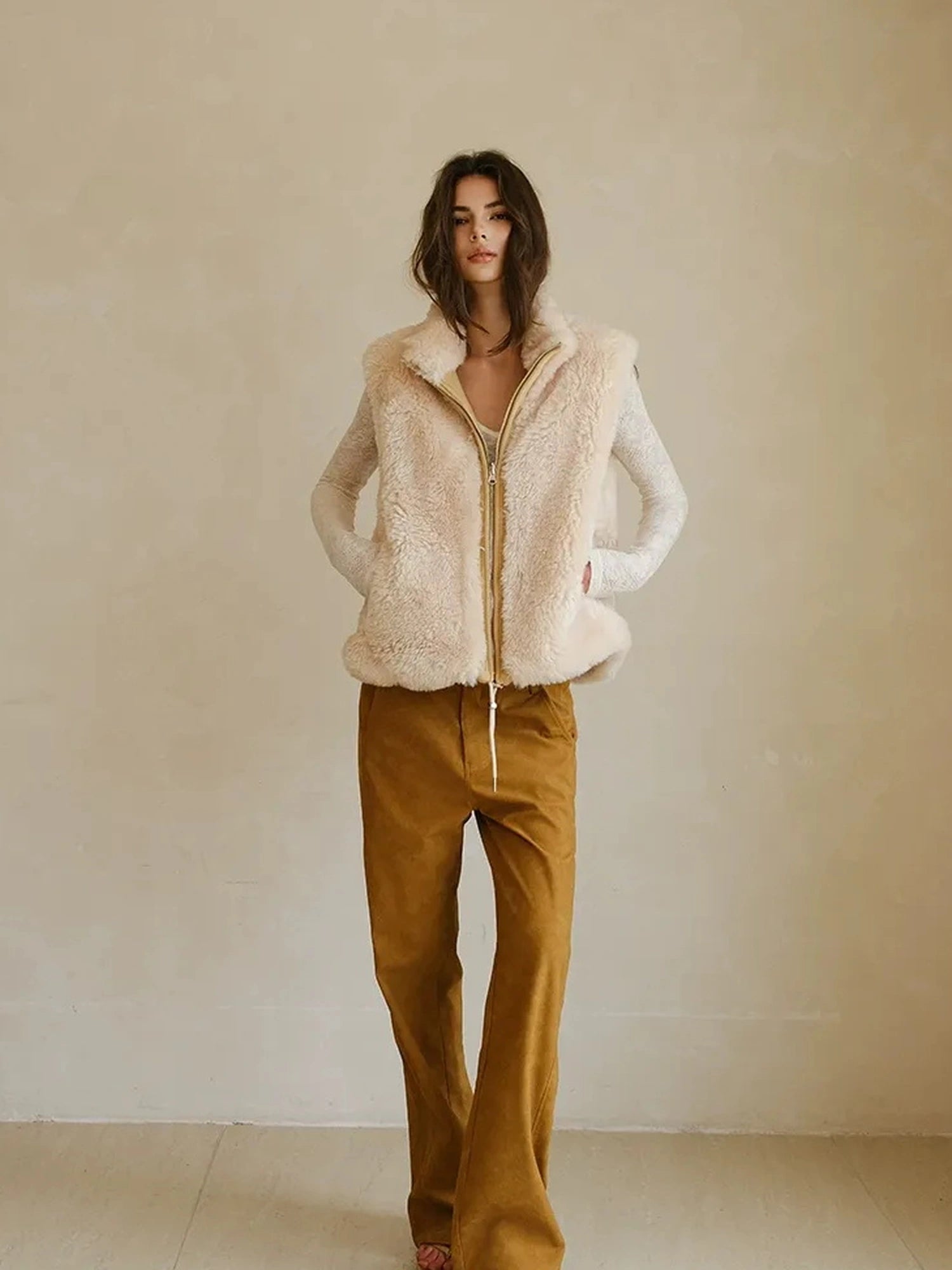 FU FRESH UP Double Sided Shearling Vest
