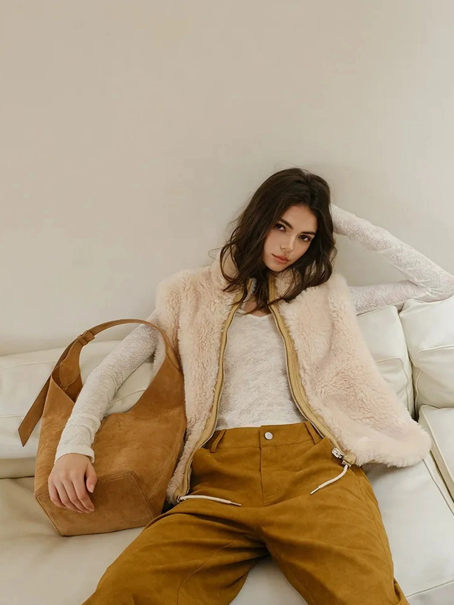 FU FRESH UP Double Sided Shearling Vest