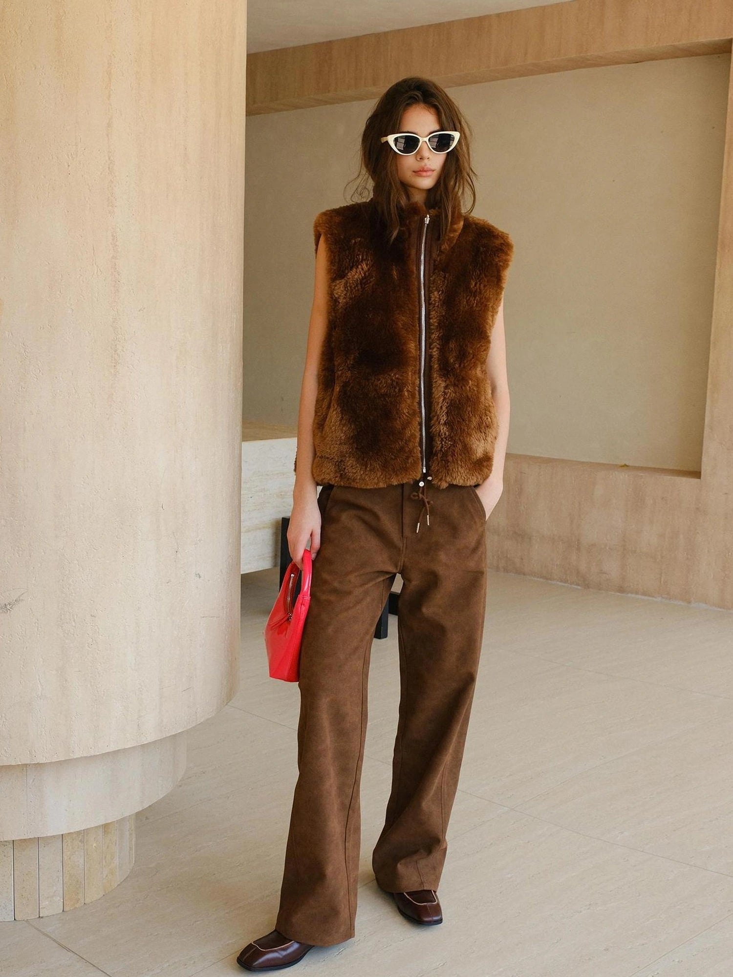 FU FRESH UP Double Sided Shearling Vest