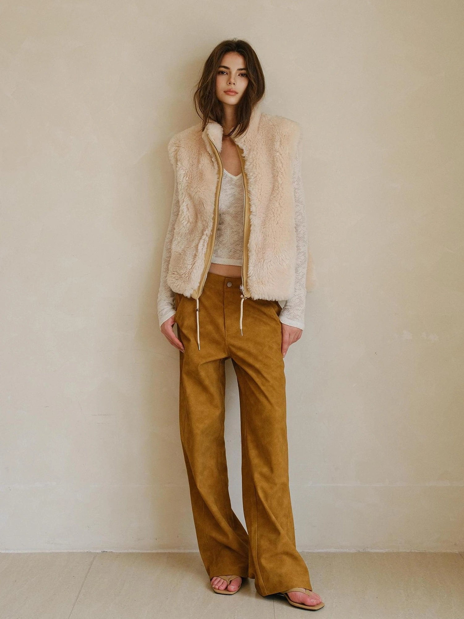 FU FRESH UP Double Sided Shearling Vest