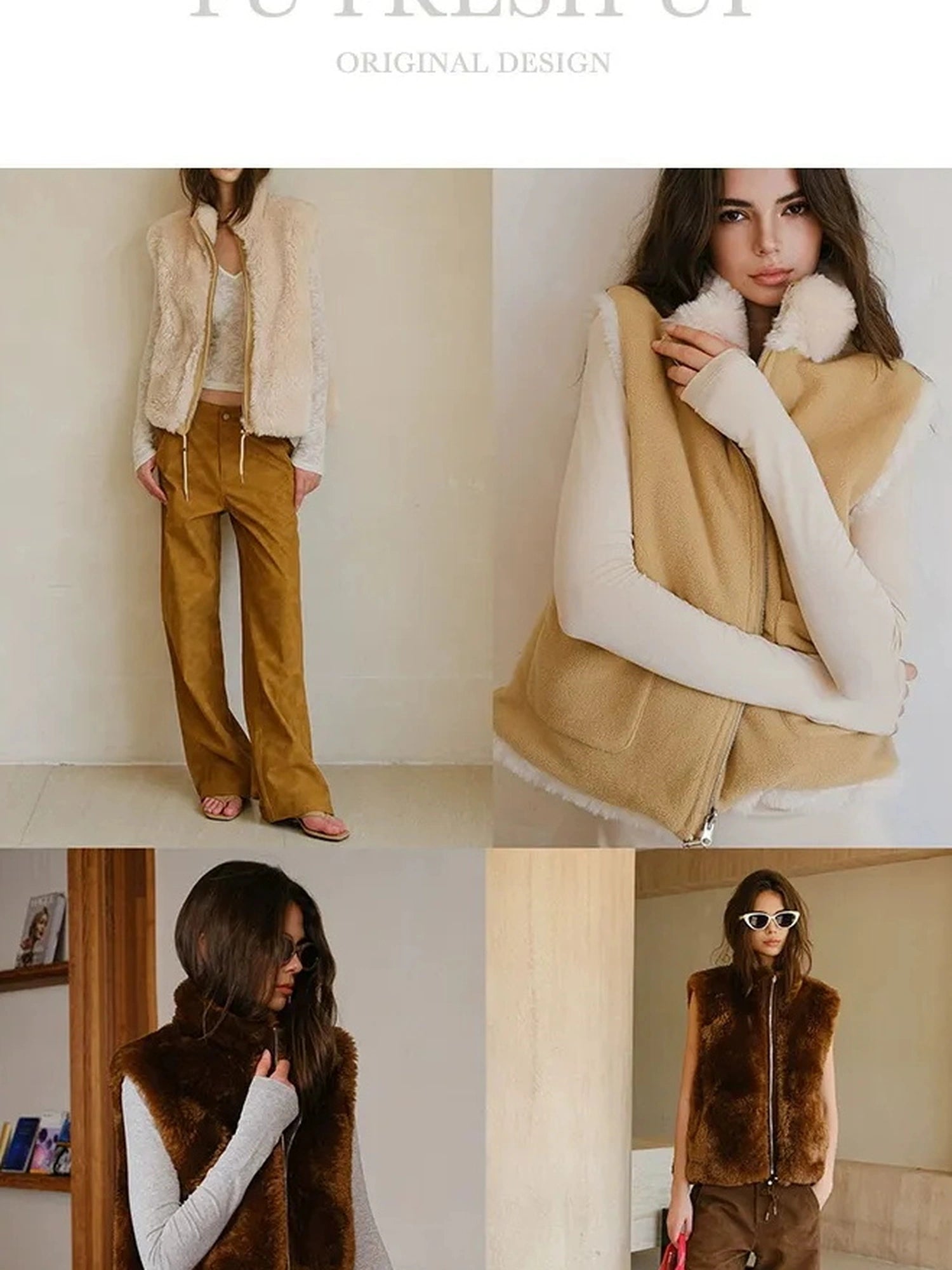 FU FRESH UP Double Sided Shearling Vest