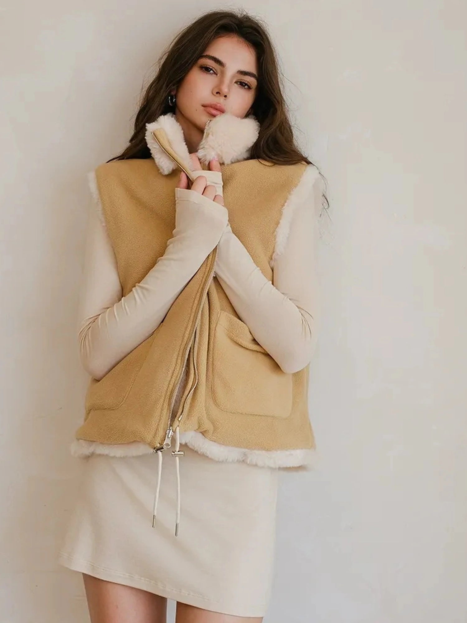 FU FRESH UP Double Sided Shearling Vest