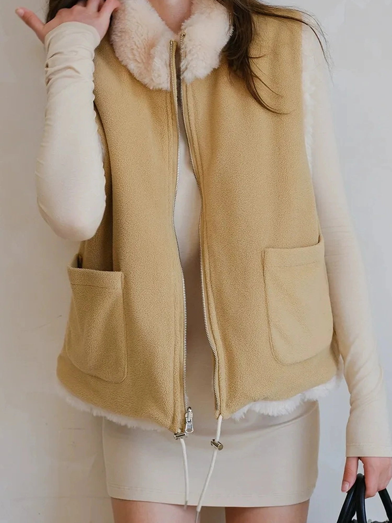 FU FRESH UP Double Sided Shearling Vest
