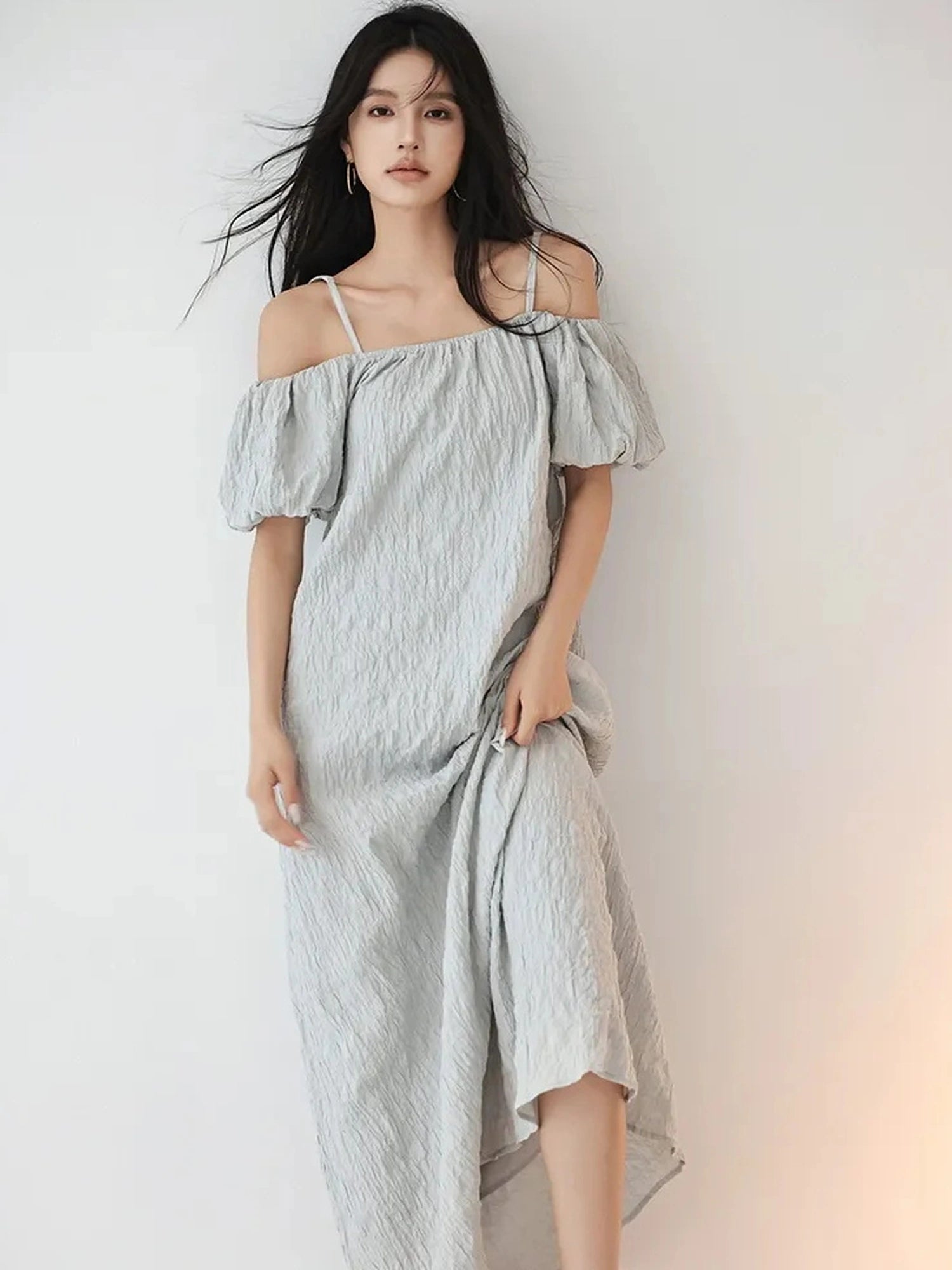 FU FRESH UP Elegant Off Shoulder Ruffle Mini Dress