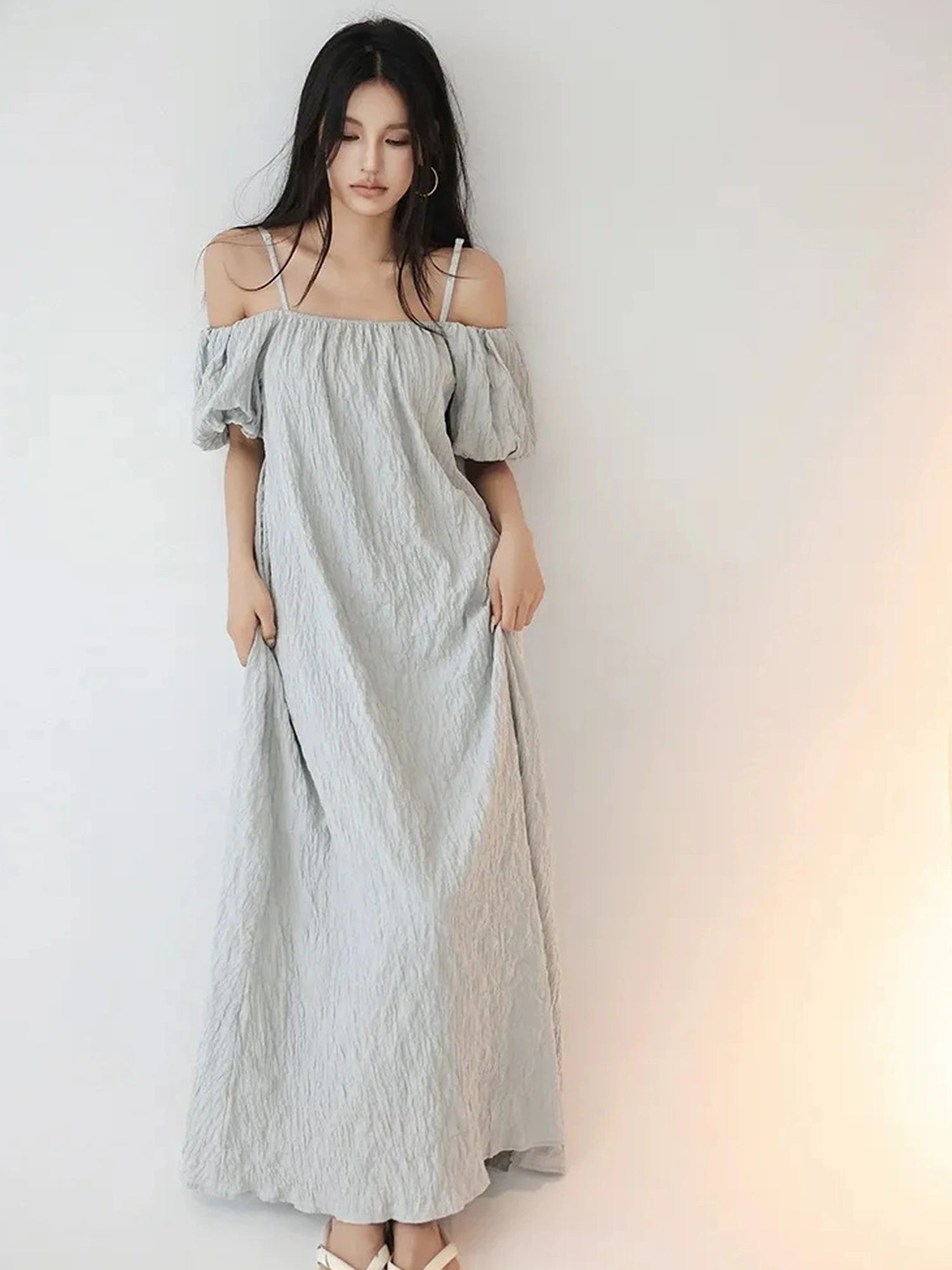 FU FRESH UP Elegant Off Shoulder Ruffle Mini Dress