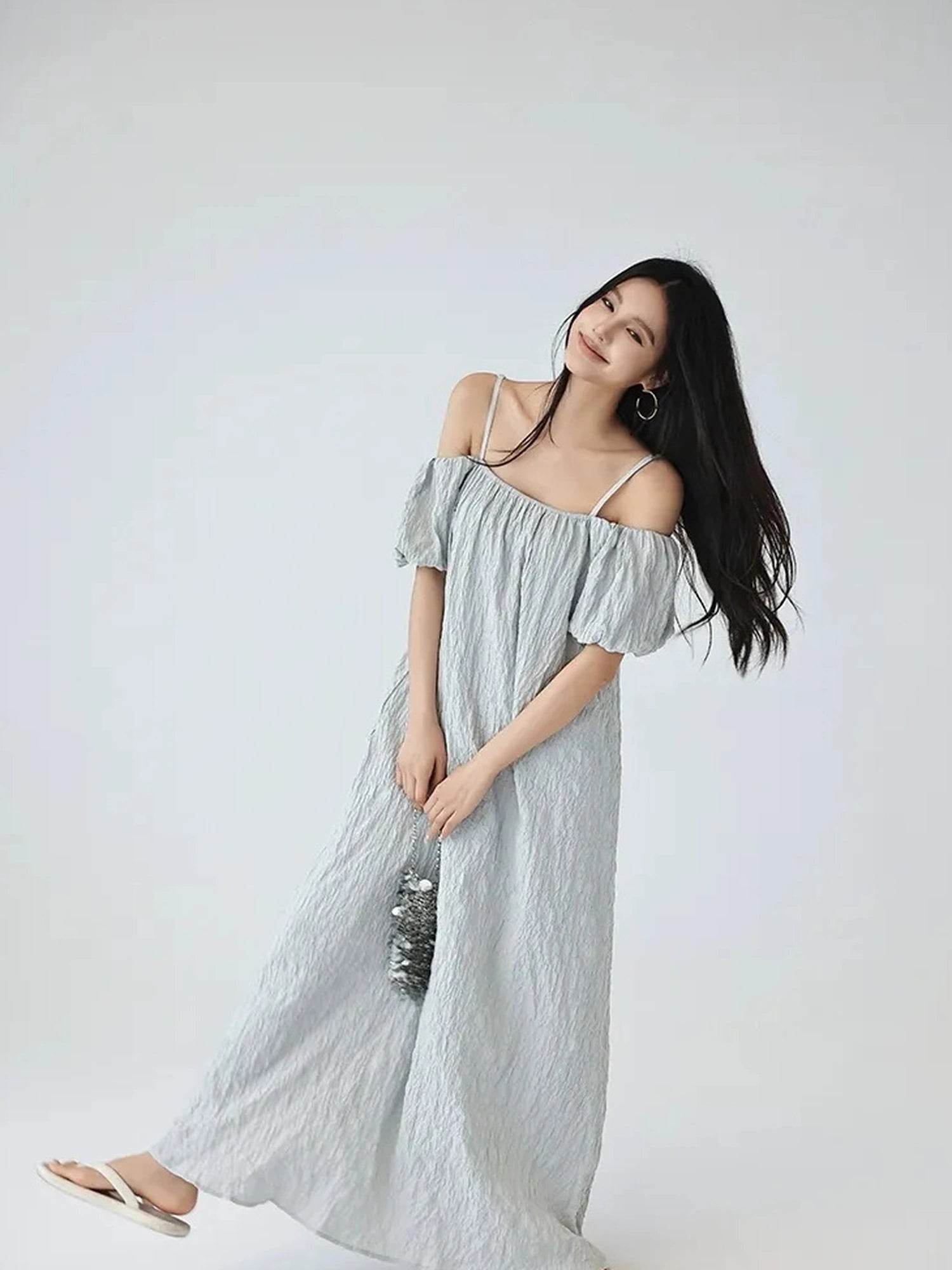 FU FRESH UP Elegant Off Shoulder Ruffle Mini Dress