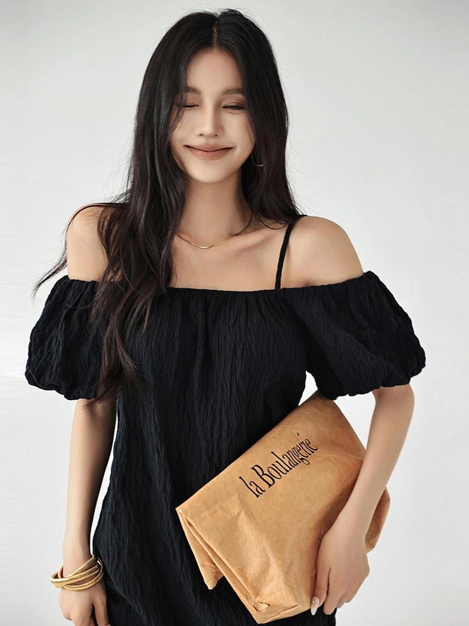 FU FRESH UP Elegant Off Shoulder Ruffle Mini Dress