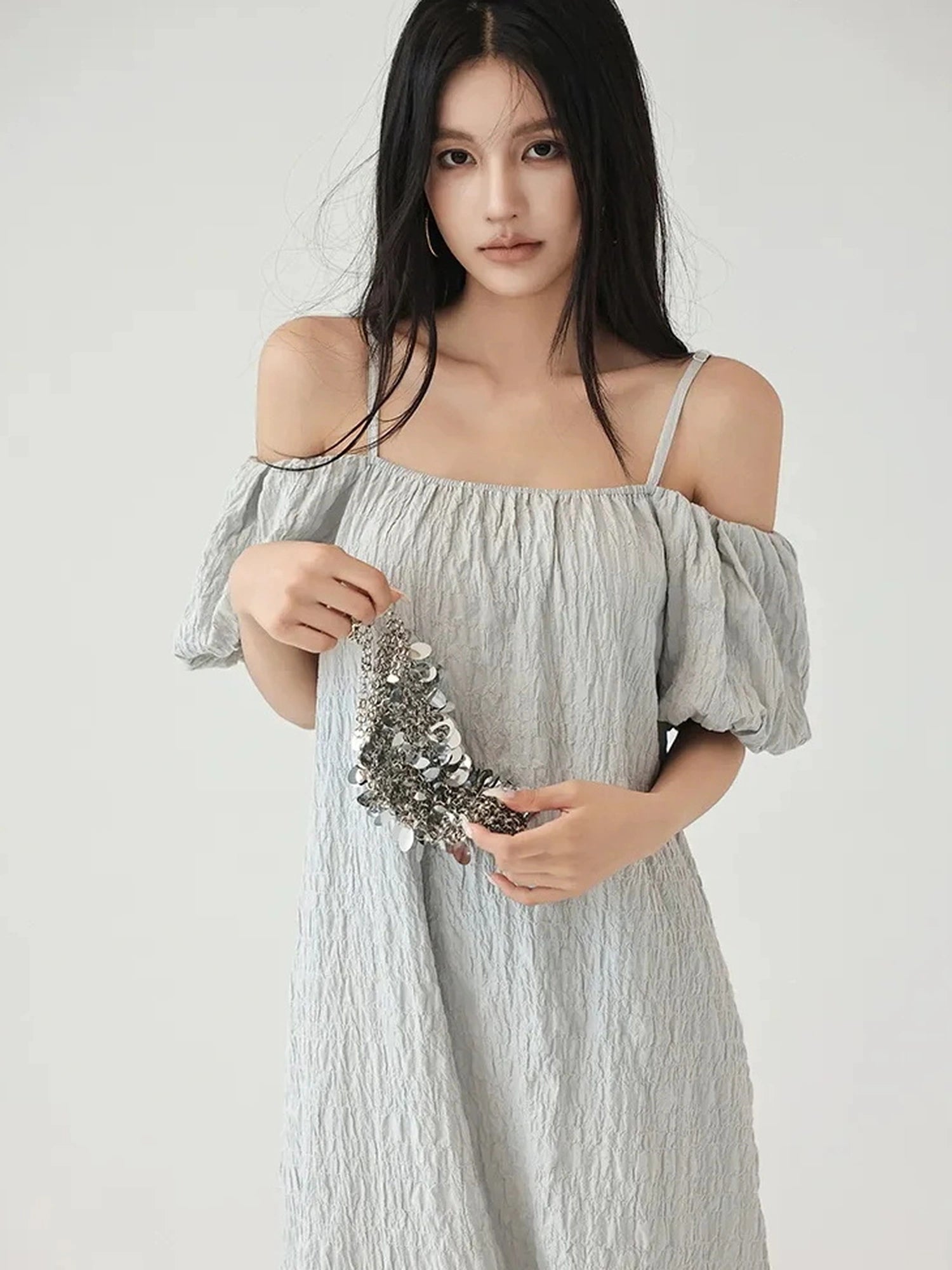 FU FRESH UP Elegant Off Shoulder Ruffle Mini Dress