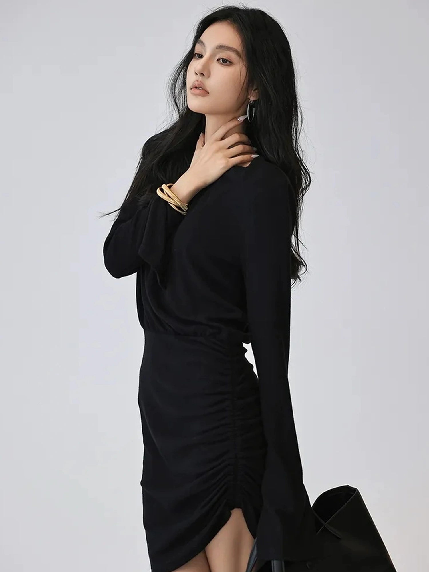 FU FRESH UP Elegant Sculpted Waist Cocktail Mini Dress