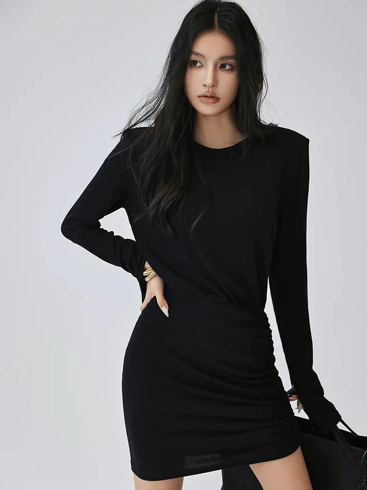 FU FRESH UP Elegant Sculpted Waist Cocktail Mini Dress