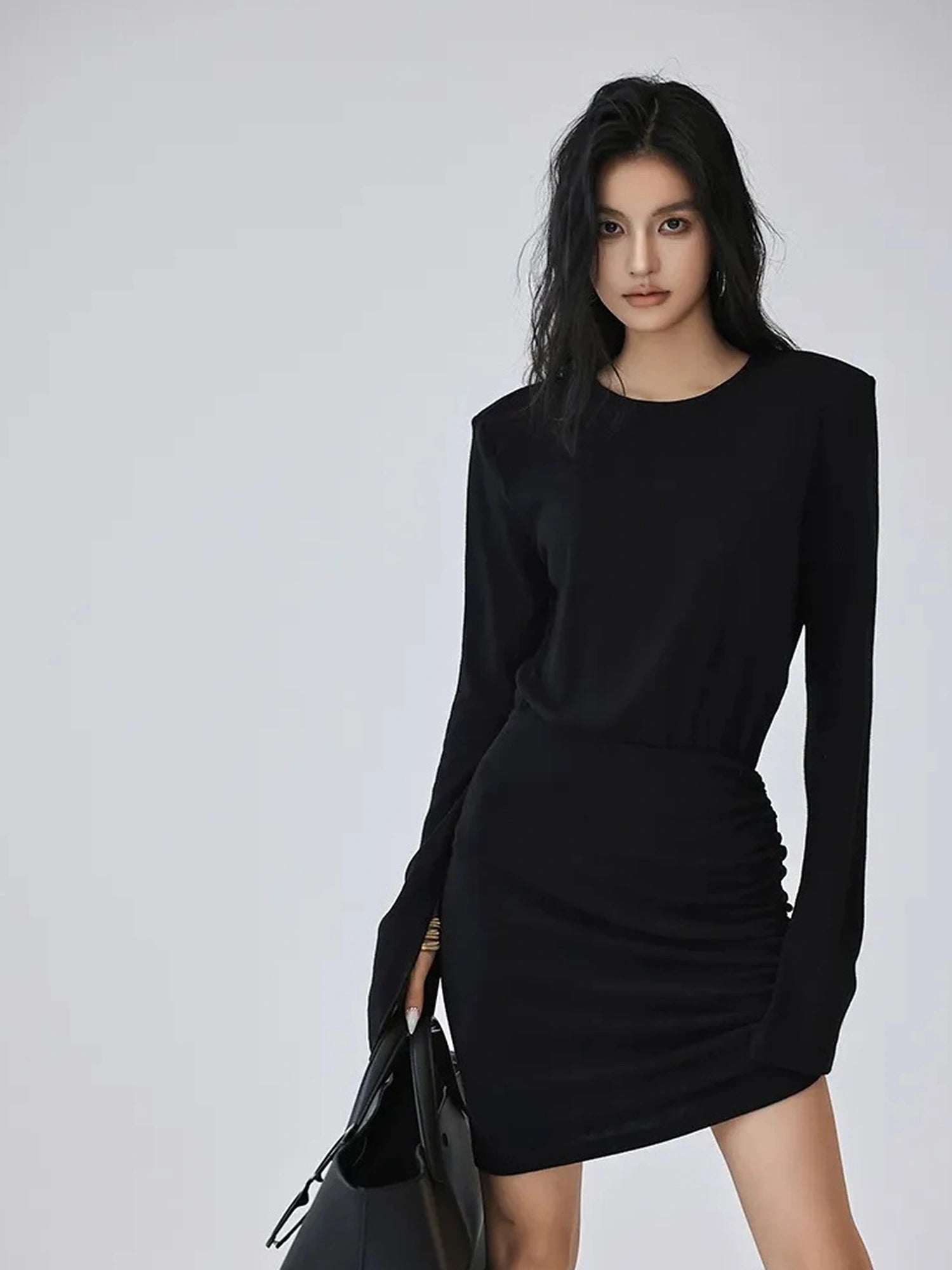FU FRESH UP Elegant Sculpted Waist Cocktail Mini Dress