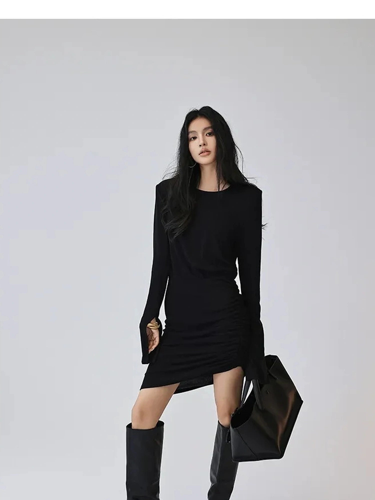 FU FRESH UP Elegant Sculpted Waist Cocktail Mini Dress