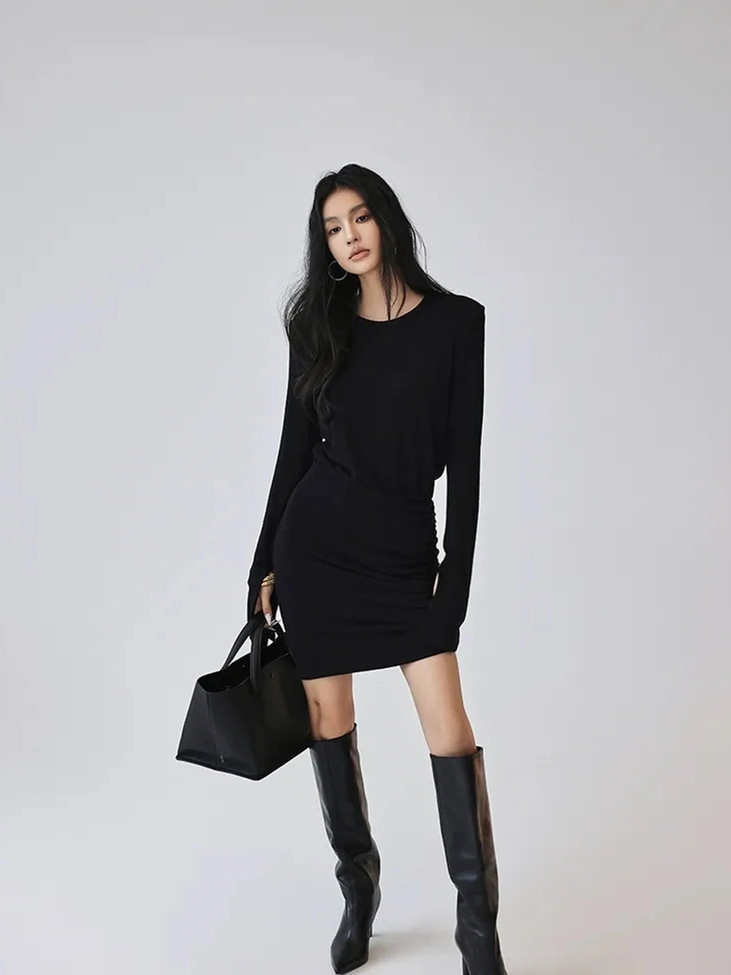 FU FRESH UP Elegant Sculpted Waist Cocktail Mini Dress