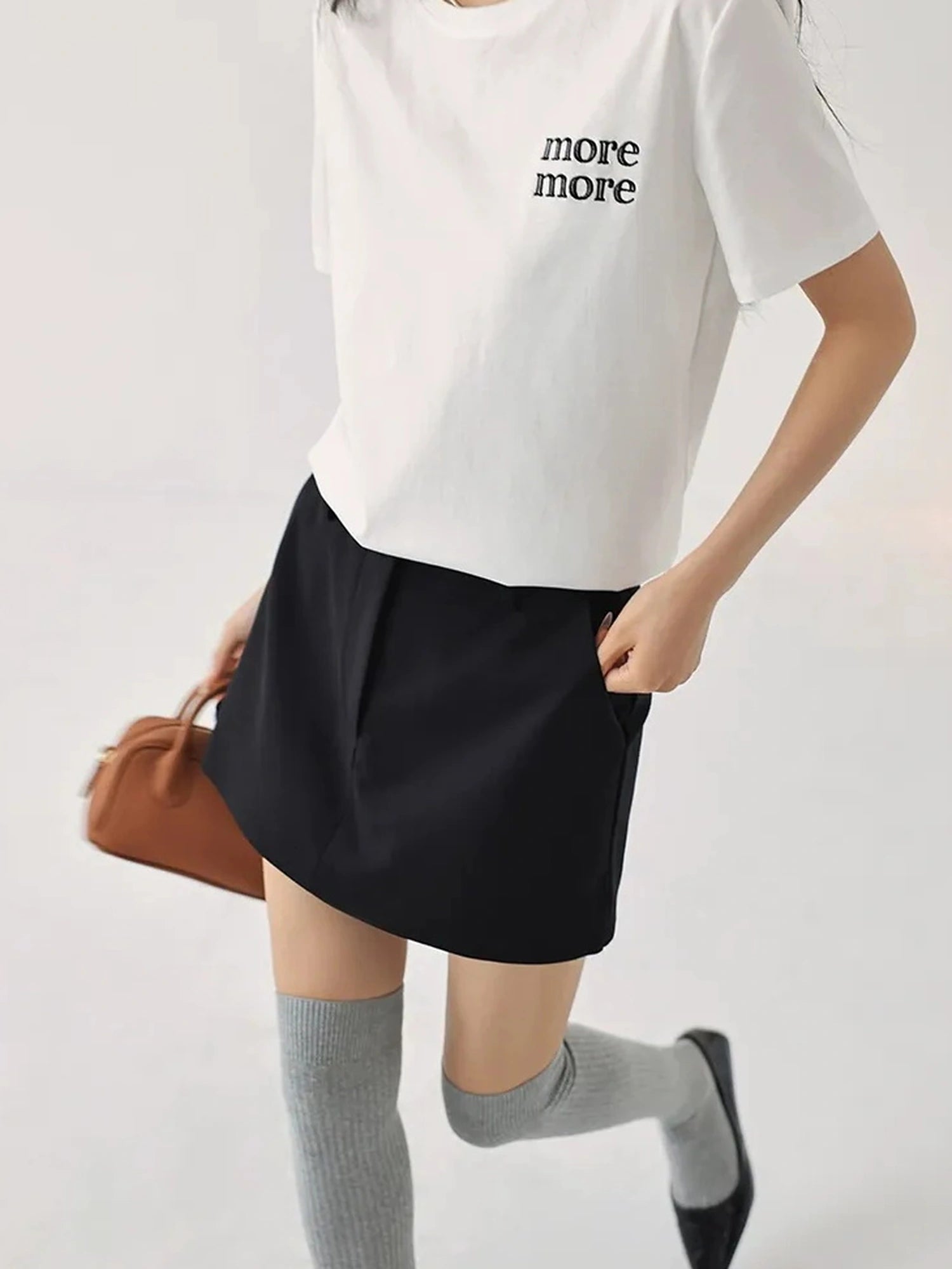 FU FRESH UP Embroidered Letter Cotton T-shirt