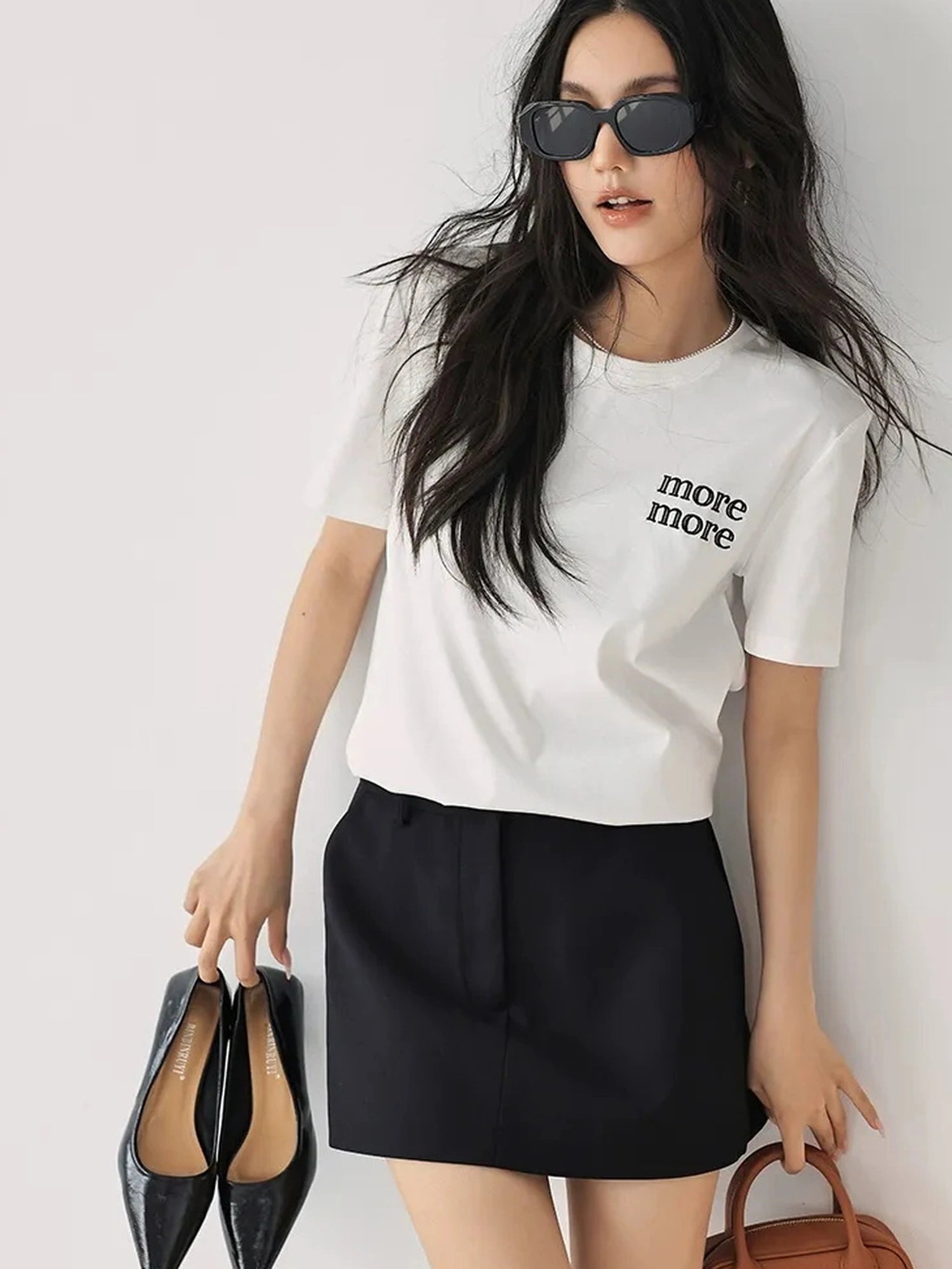 FU FRESH UP Embroidered Letter Cotton T-shirt
