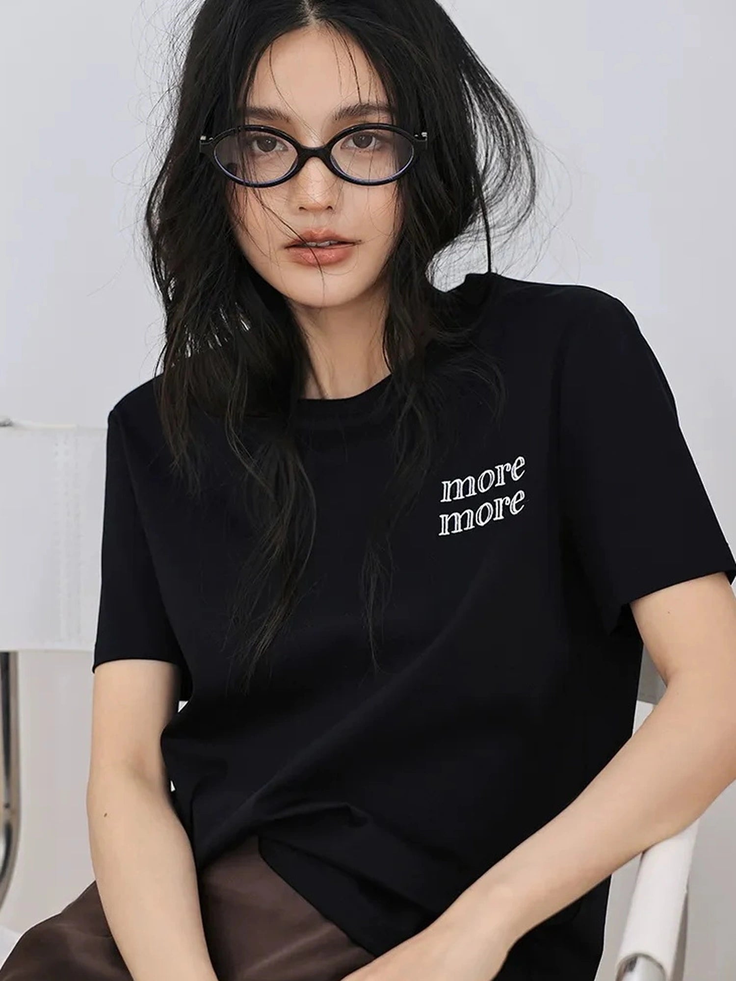 FU FRESH UP Embroidered Letter Cotton T-shirt