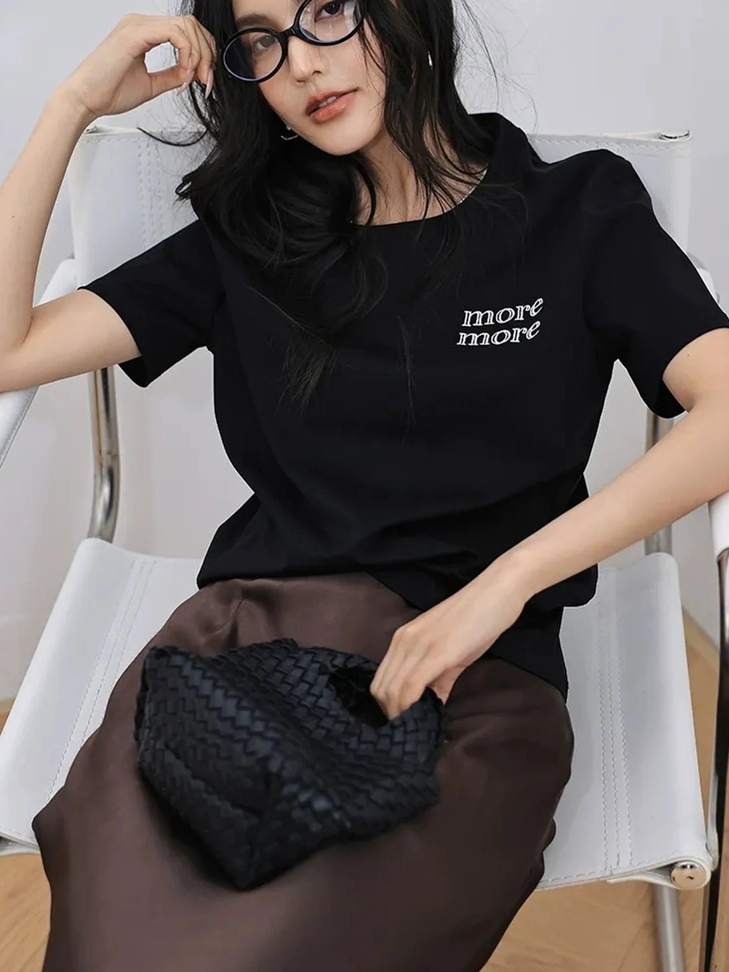 FU FRESH UP Embroidered Letter Cotton T-shirt