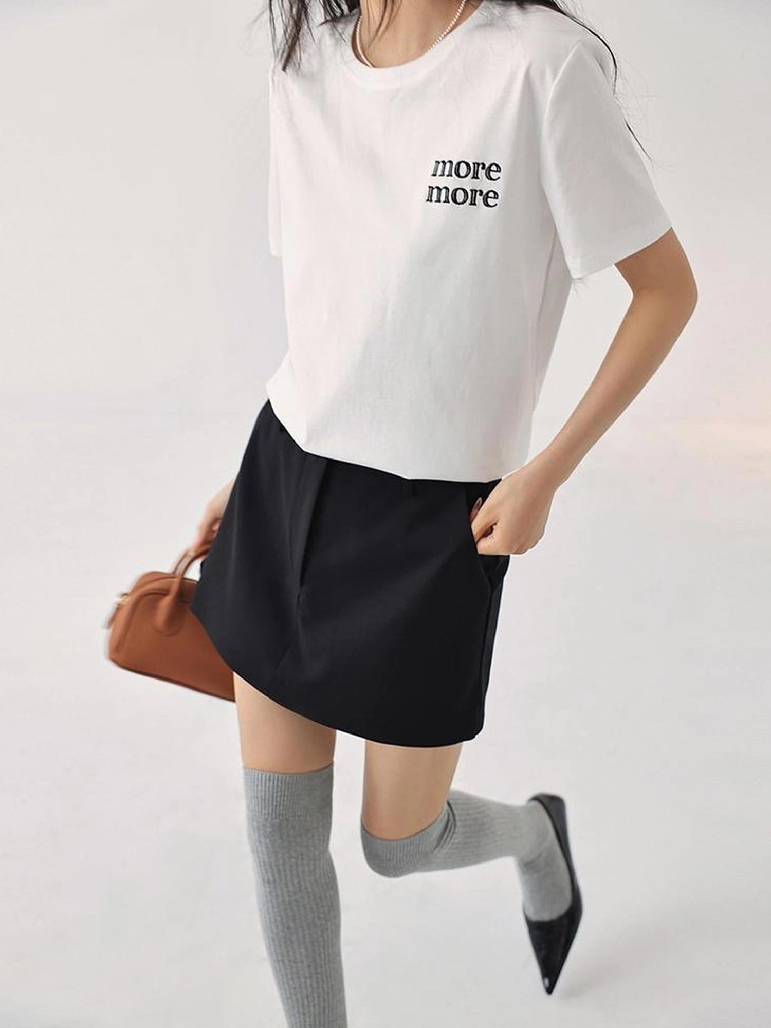 FU FRESH UP Embroidered Letter Cotton T-shirt