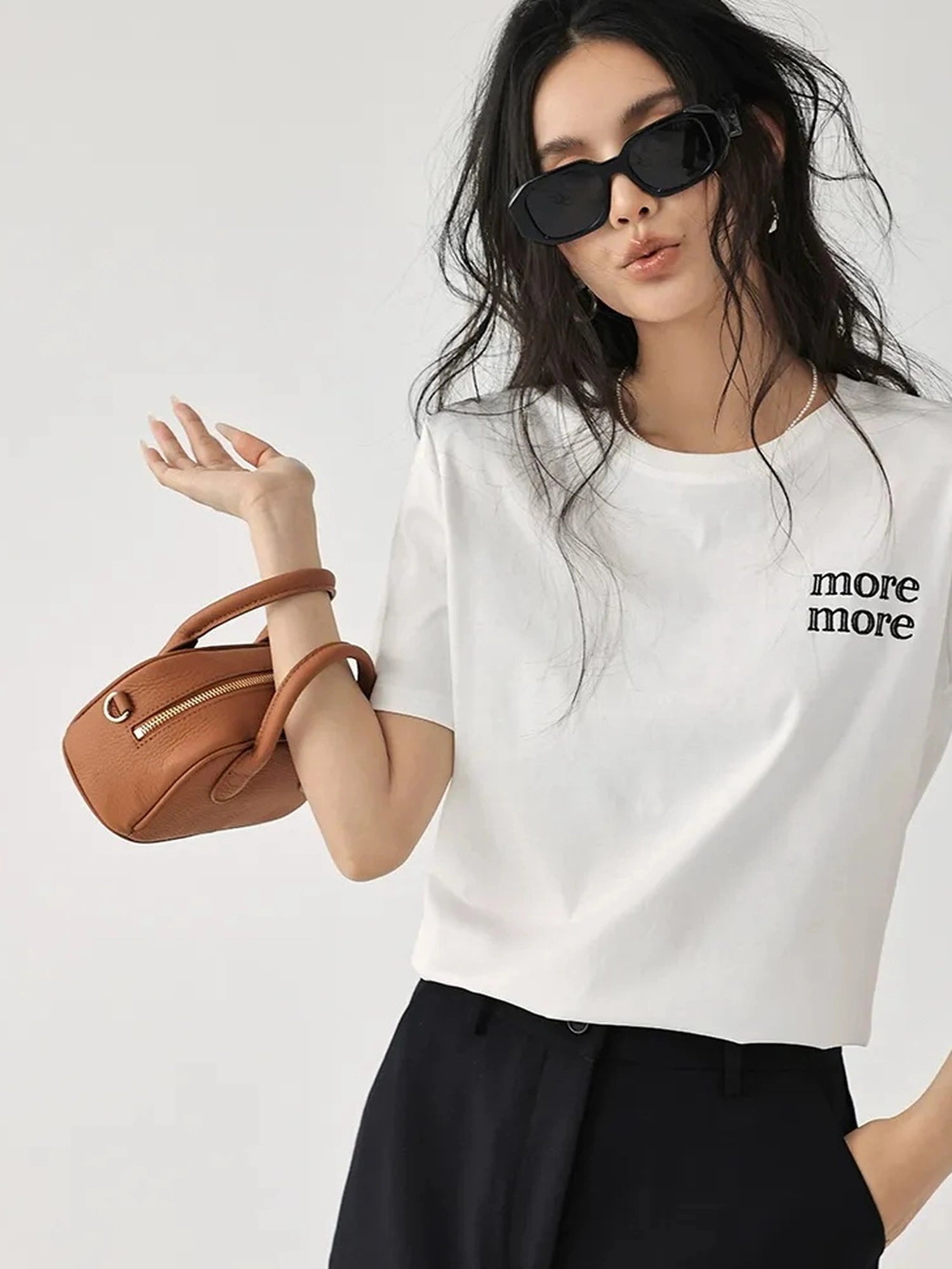 FU FRESH UP Embroidered Letter Cotton T-shirt