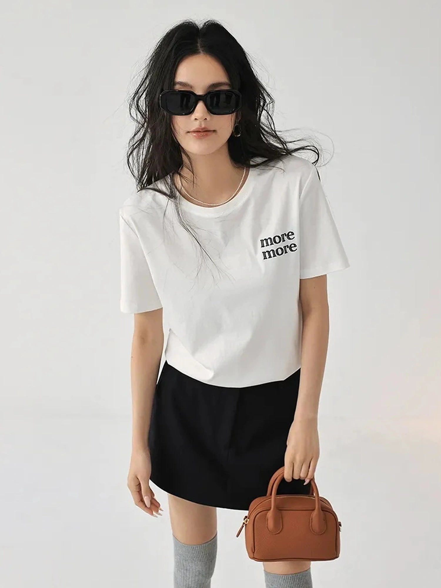 FU FRESH UP Embroidered Letter Cotton T-shirt