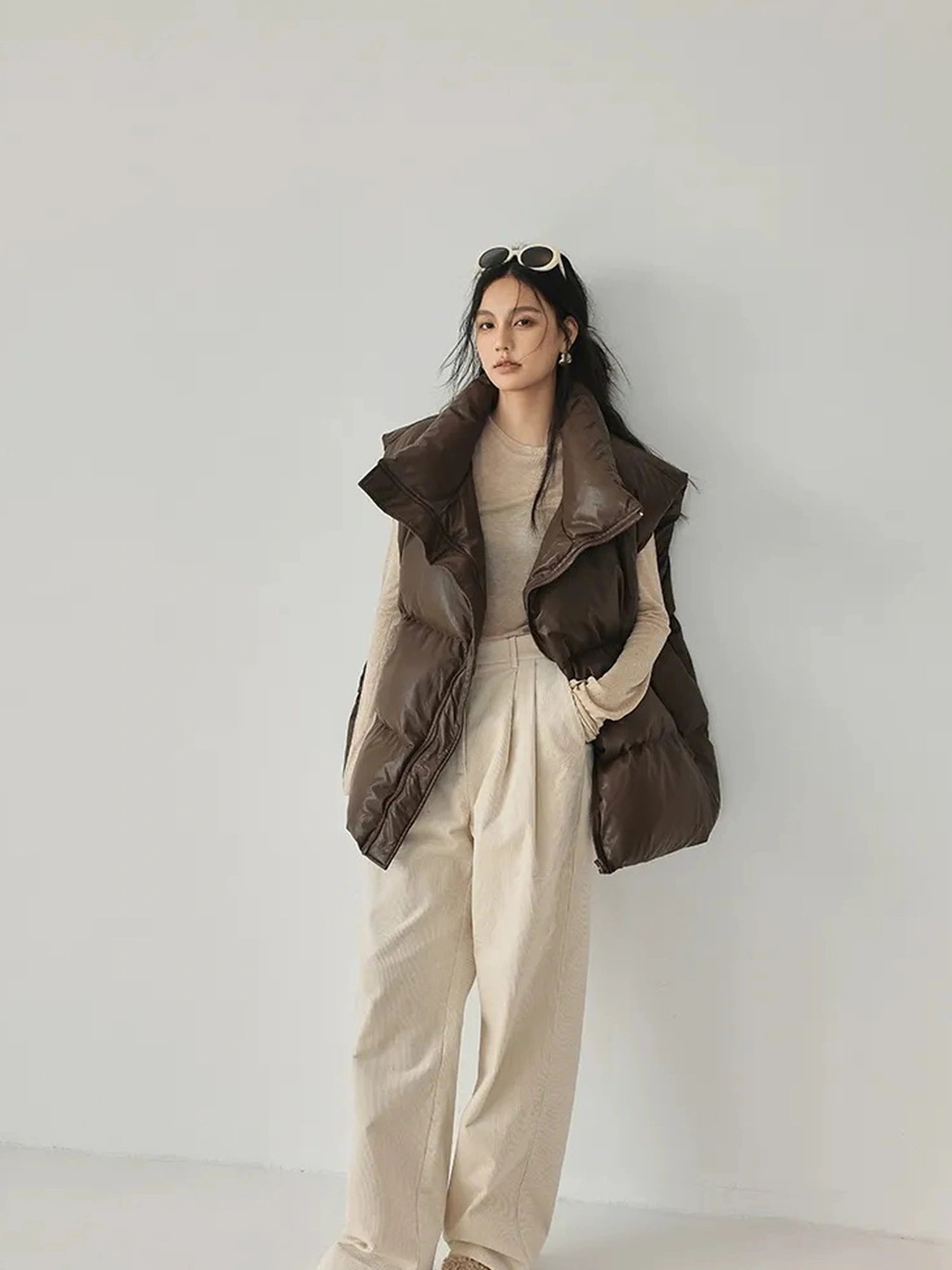 FU FRESH UP Fall Winter Striped Corduroy Wide Leg Trousers
