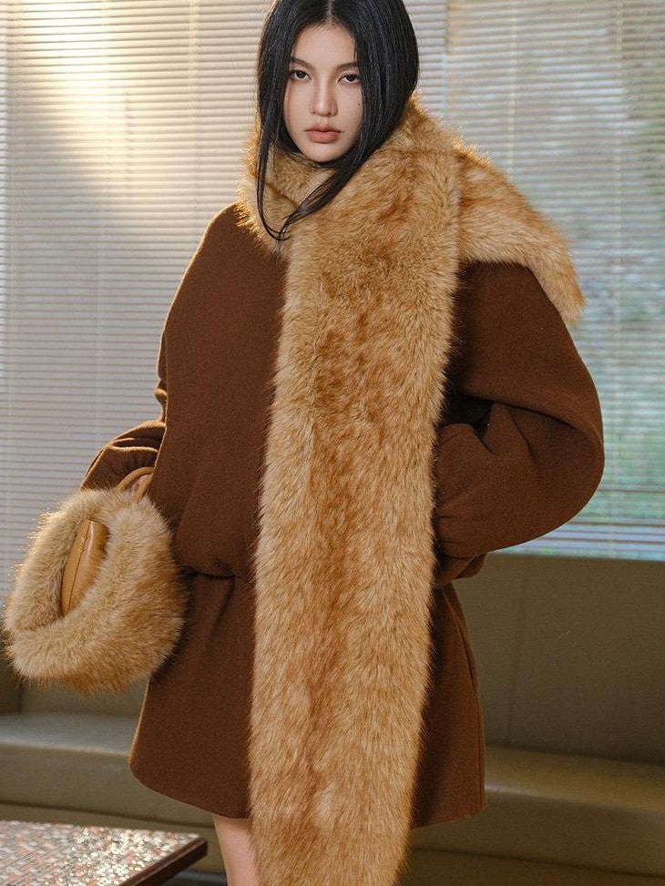 FU FRESH UP Faux Fox Fur Plush Luxury Women&