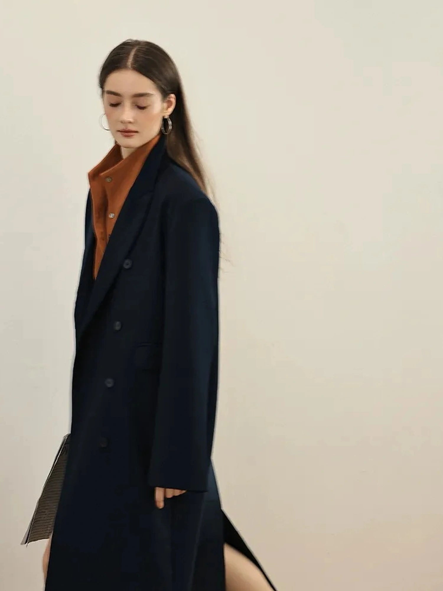 FU FRESH UP Fine Wool Double Breasted Trench Coat