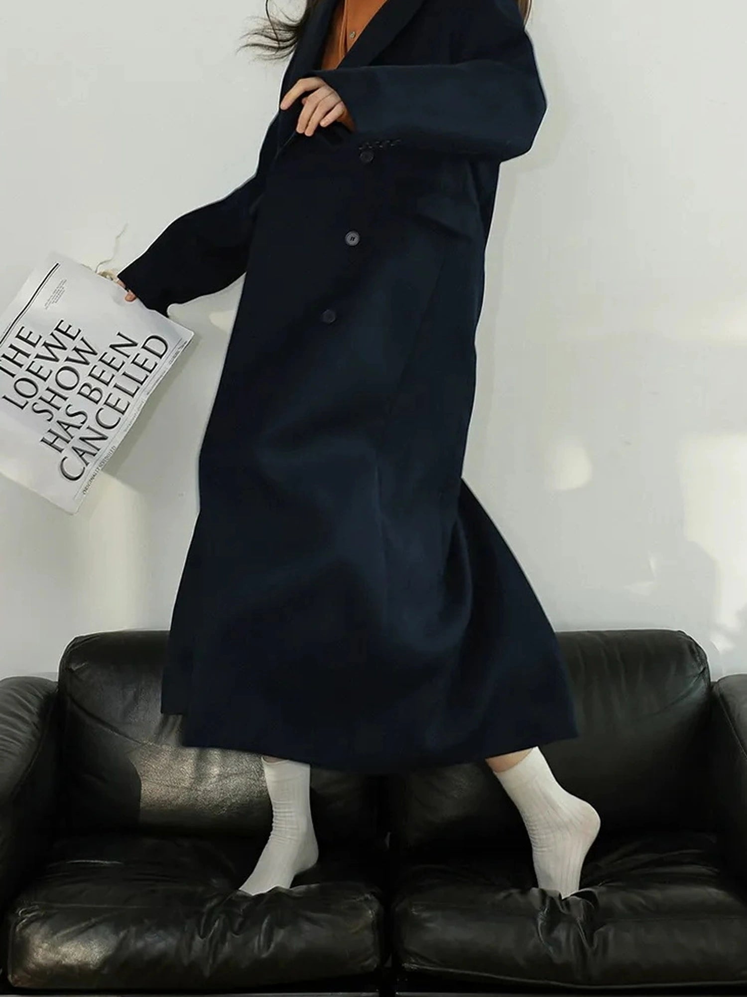 FU FRESH UP Fine Wool Double Breasted Trench Coat