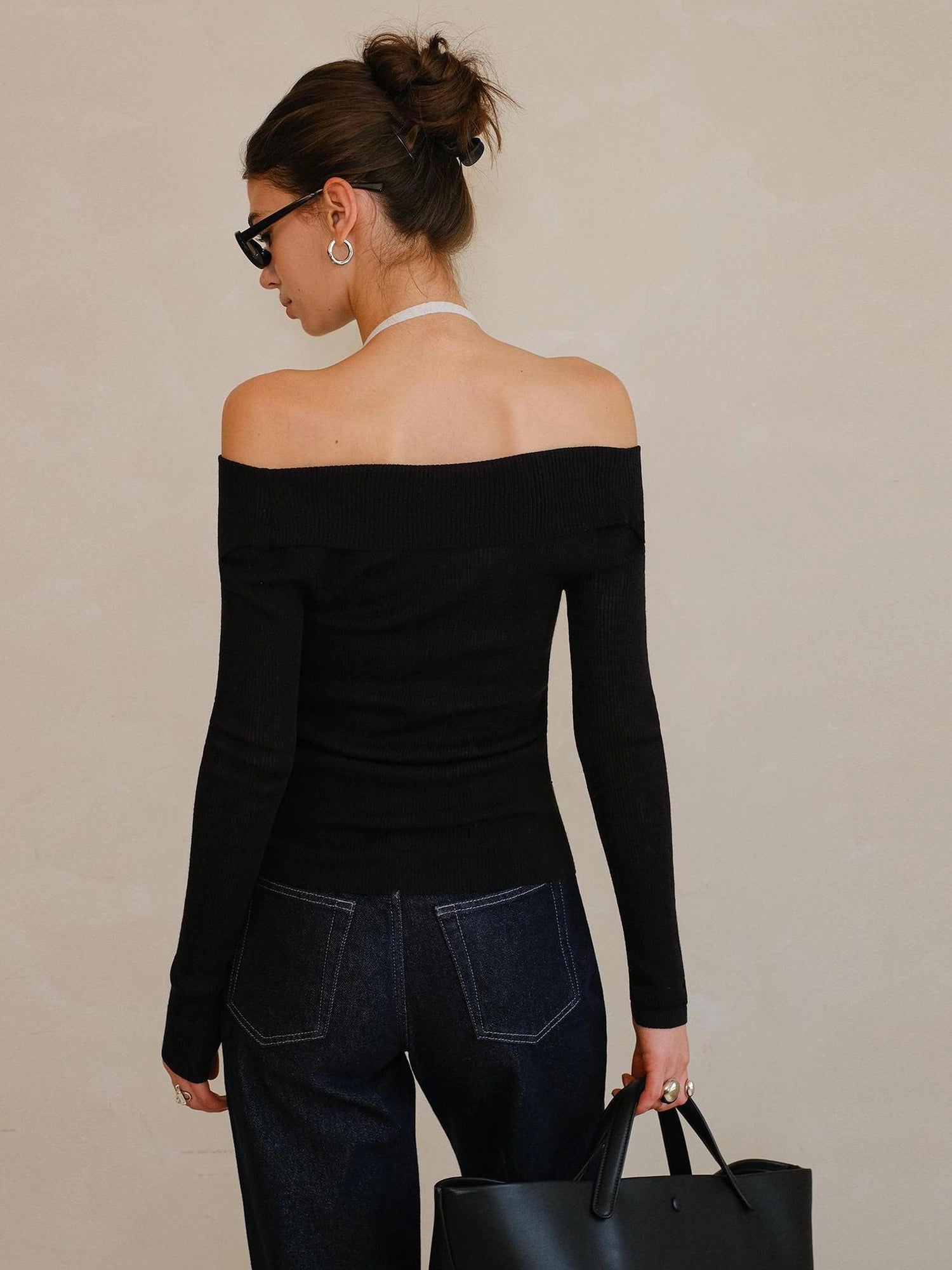 FU FRESH UP Fine Wool Off Shoulder Knit Two Piece Set