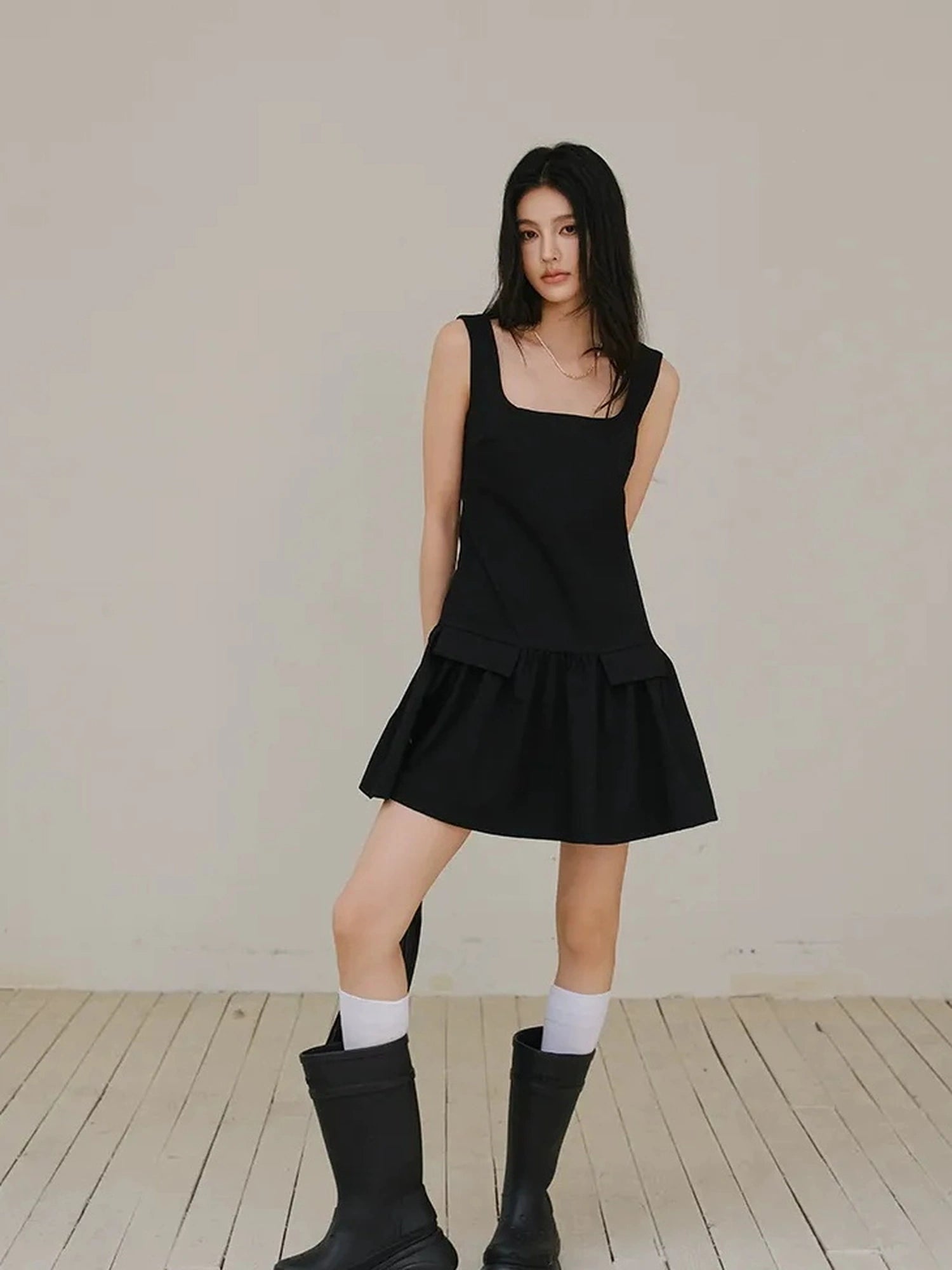FU FRESH UP Flirty A Line Sleeveless Puff Hem Dress