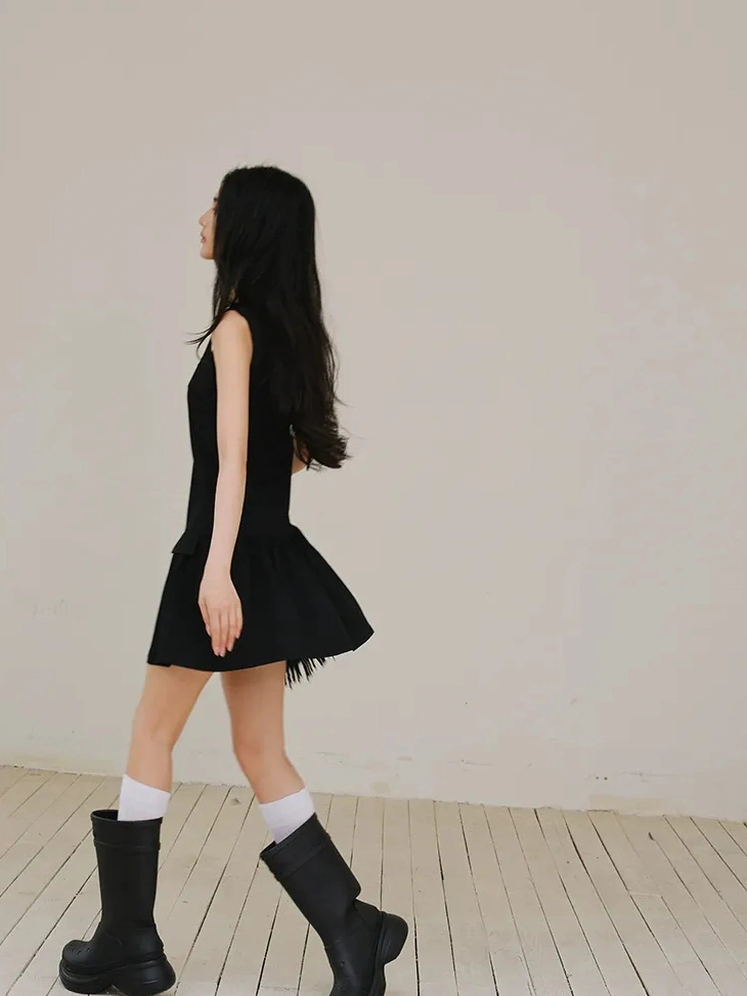 FU FRESH UP Flirty A Line Sleeveless Puff Hem Dress